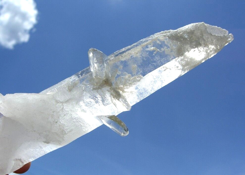 LEMURIAN Laser Quartz Crystal Point a Natural Frosted Beauty and Rare Formation