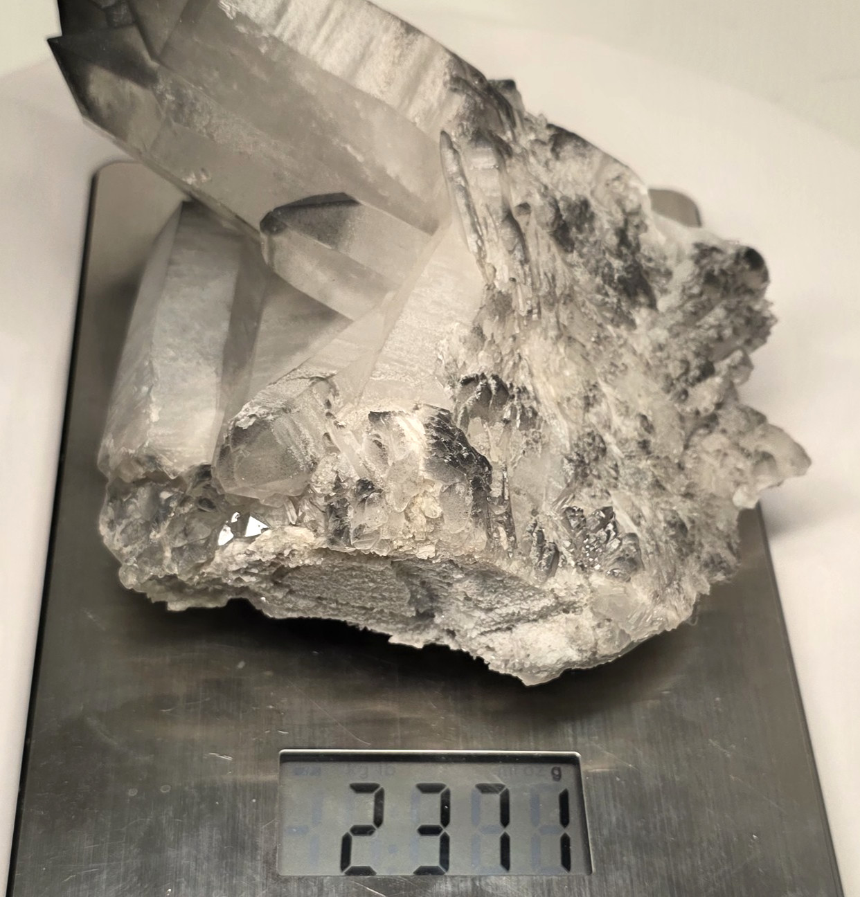 5LB 8″ Natural Smoky Quartz Crystal Cluster Phantom Point Specimen WITH STAND