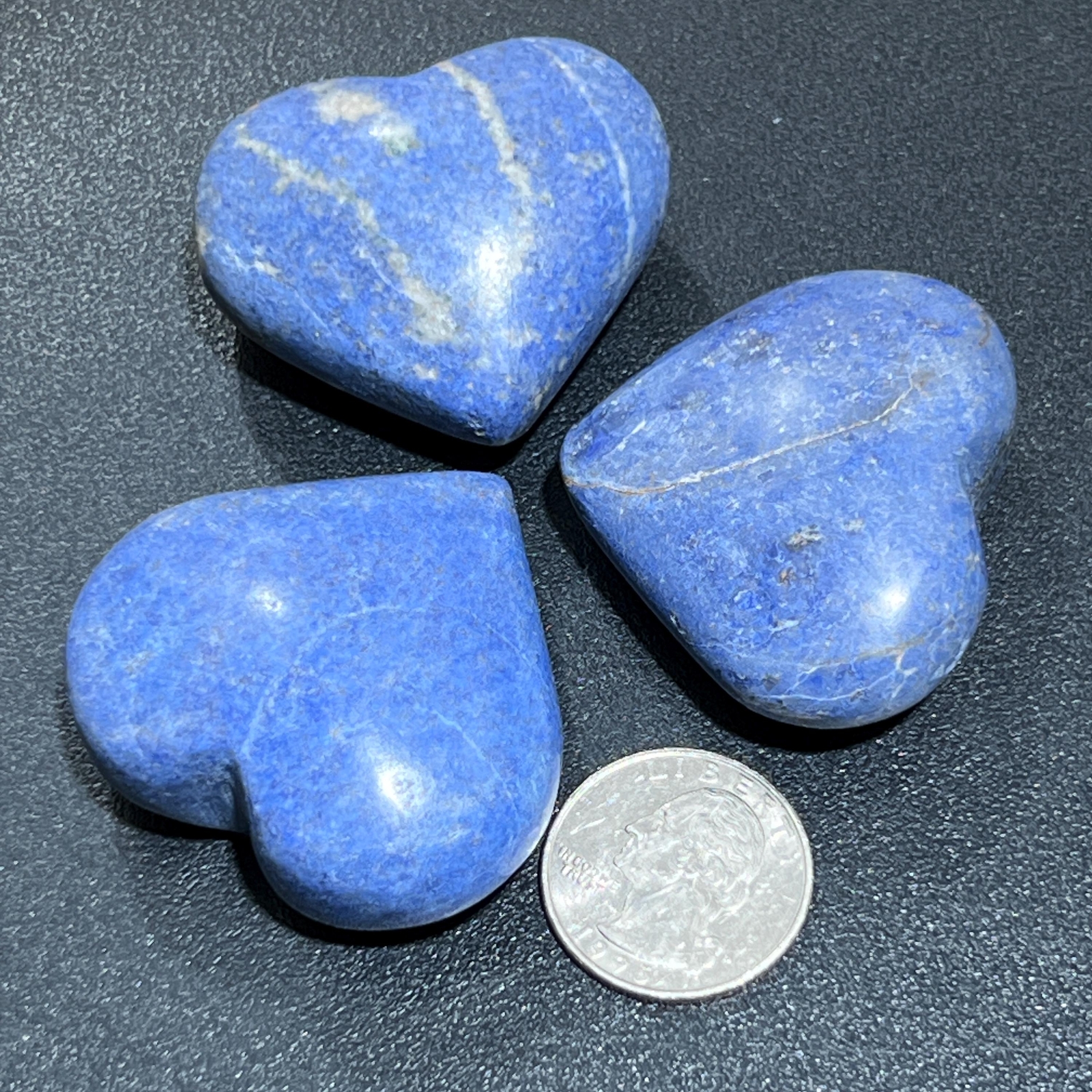 Dumortierite (Blue Moon Quartz) Puffy Heart Polished Crystal Carving Wholesale