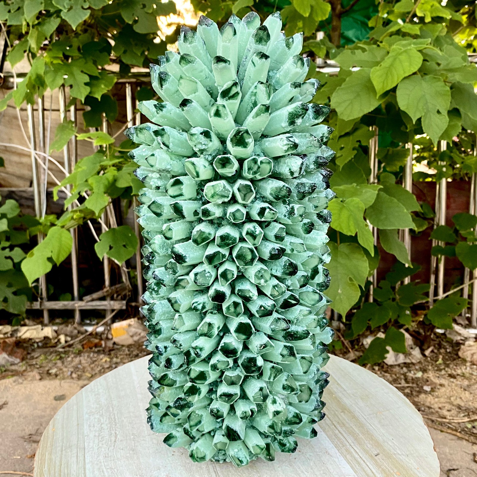 32.18LB New Find green Phantom Quartz Crystal Cluster Mineral Specimen Healing