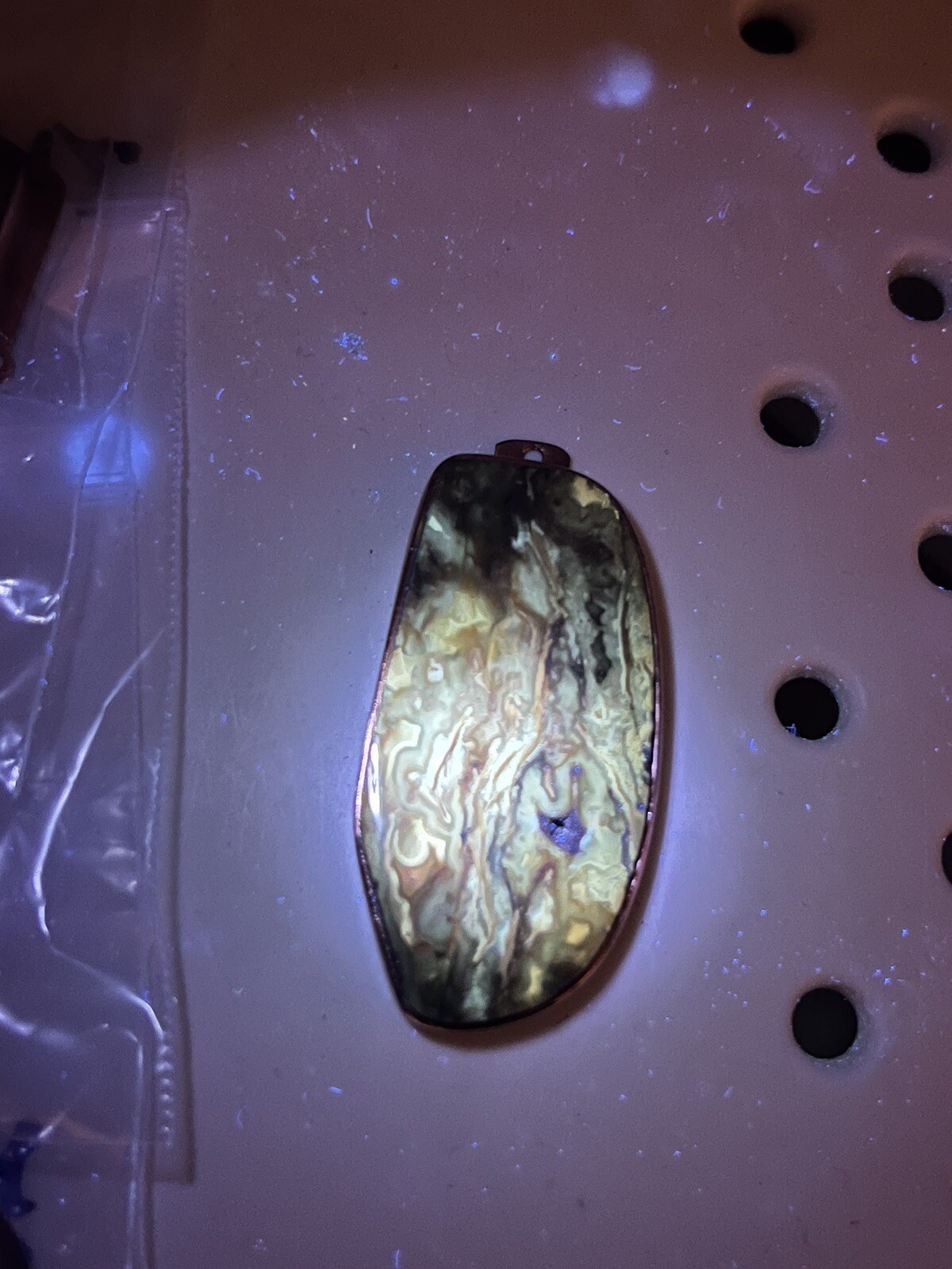 petrified wood/copper Pendant/J67 BOGO.01