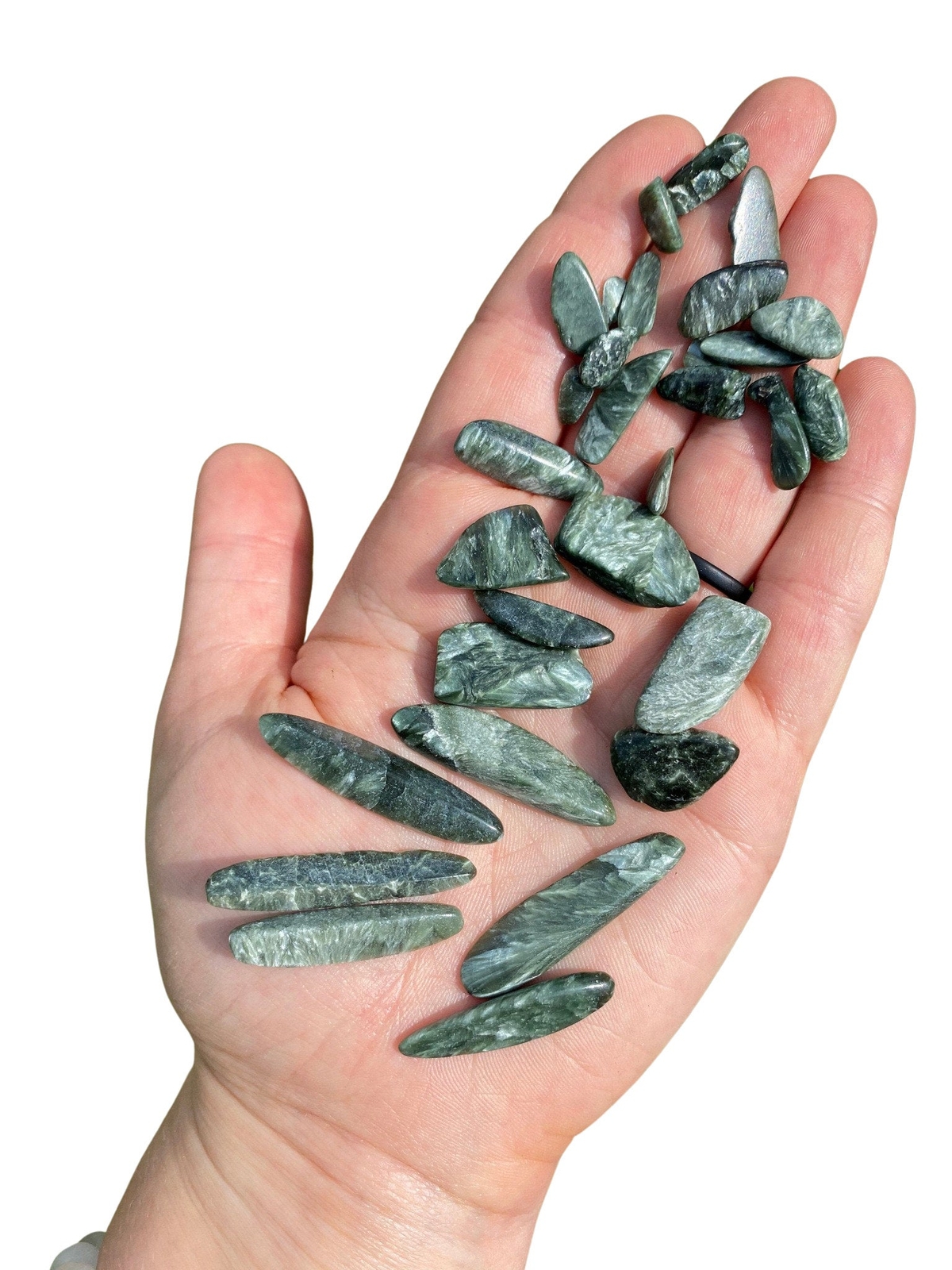 Seraphinite Tumbled Stone – Polished Natural Seraphinite Crystal from Siberia