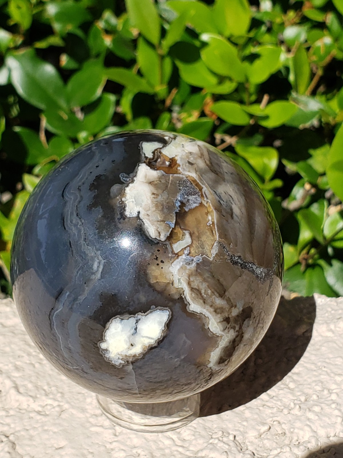 2.6″ Volcano Agate Sphere Ball Orb Stunning Green UV, 373g or 13.2 oz