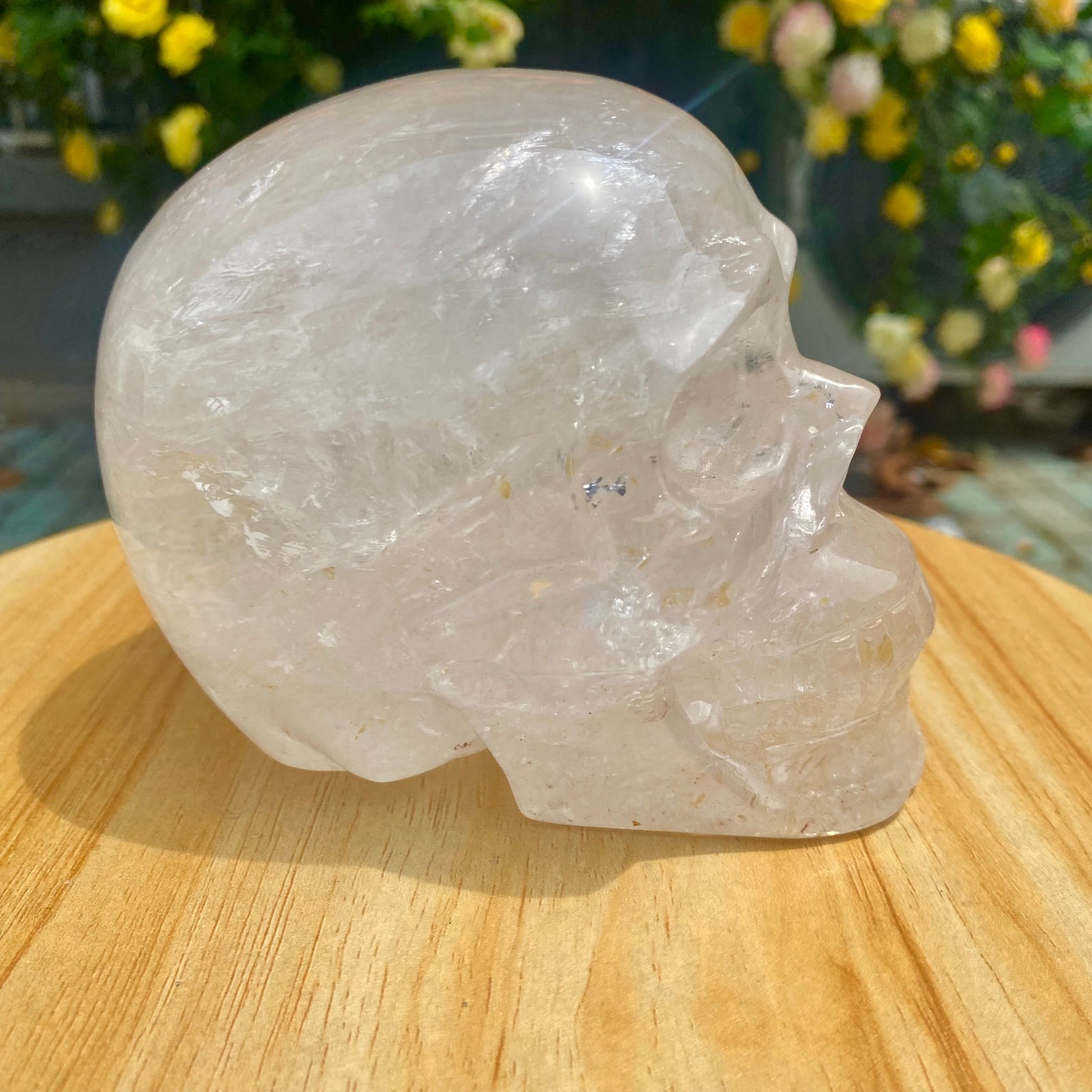 3.3LB TOP! White melting quartz hand carved crystal skull gem reiki healing