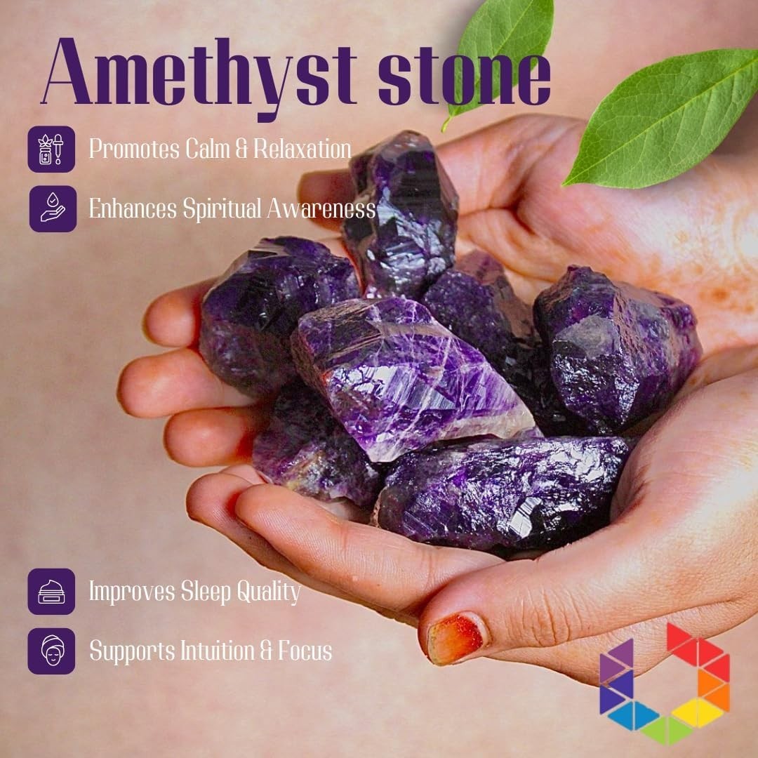 Amethyst Raw Crystals – Large 1.25-2.0” Natural Healing Stones for Meditation