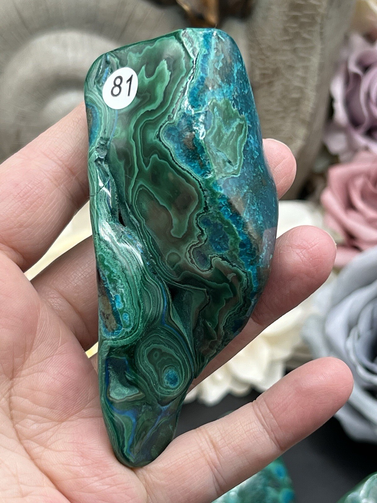 Natural “Malacolla” Malachite & Chrysocolla Freeforms L@@K Free ship & Gift