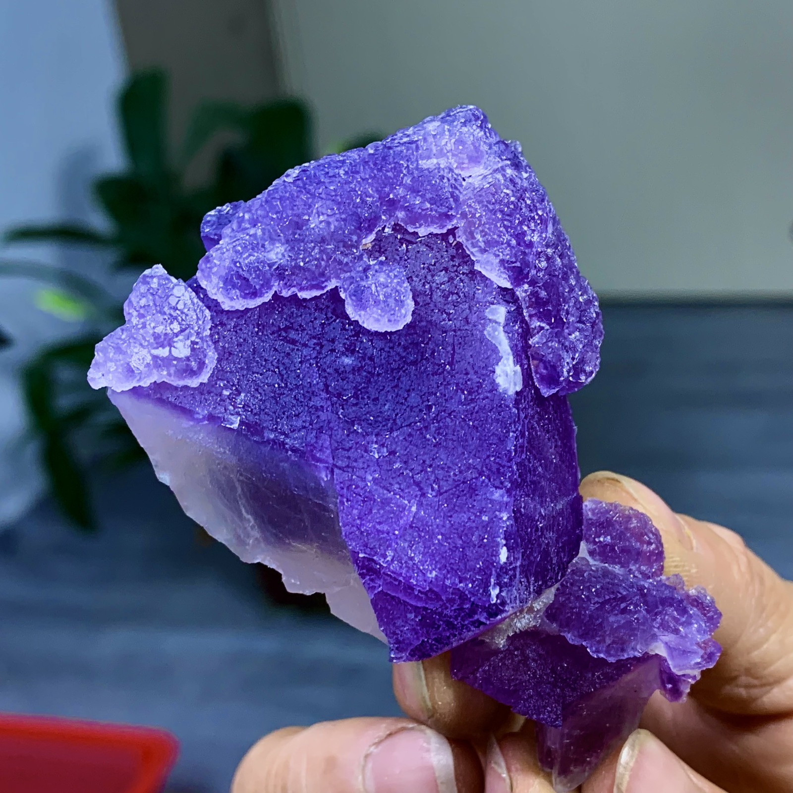 129G Rare transparent purple cubic fluorite mineral crystal sample/China