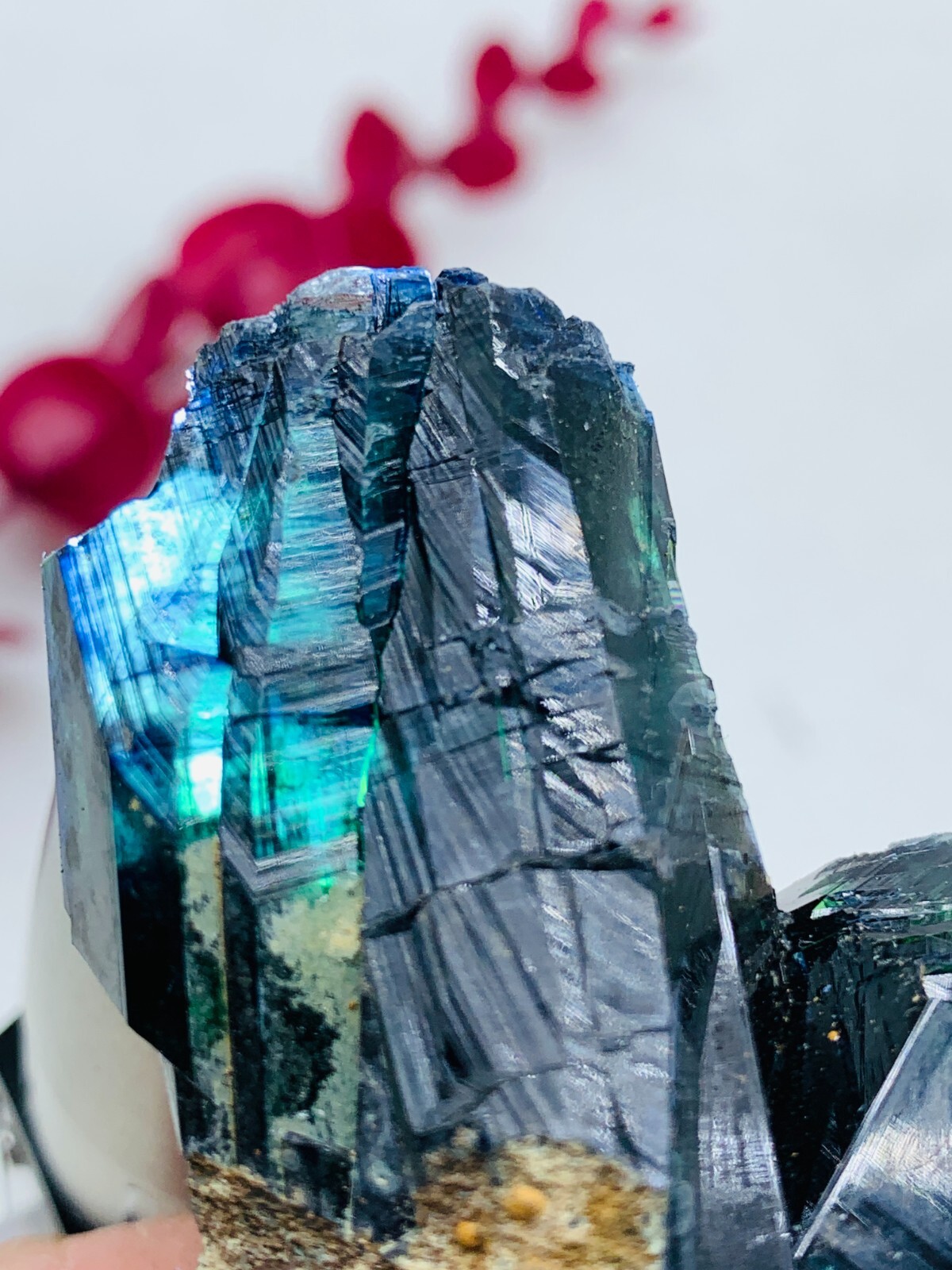 759ct85mm TOP EXCELLENT BLUE GREEN VIVIANITE CRYSTALS Specimen FROM Brazil GEM