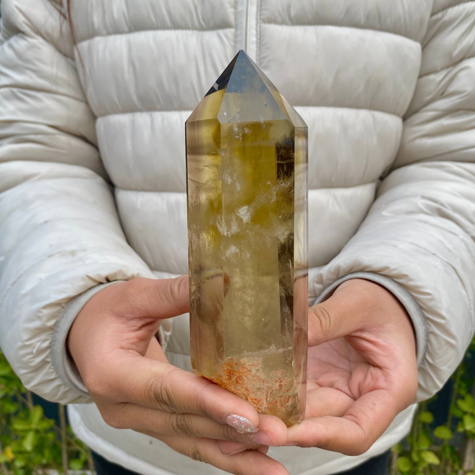 1.4LB Natural Citrine Crystal Obelisk Tower Wand Point Reiki healing