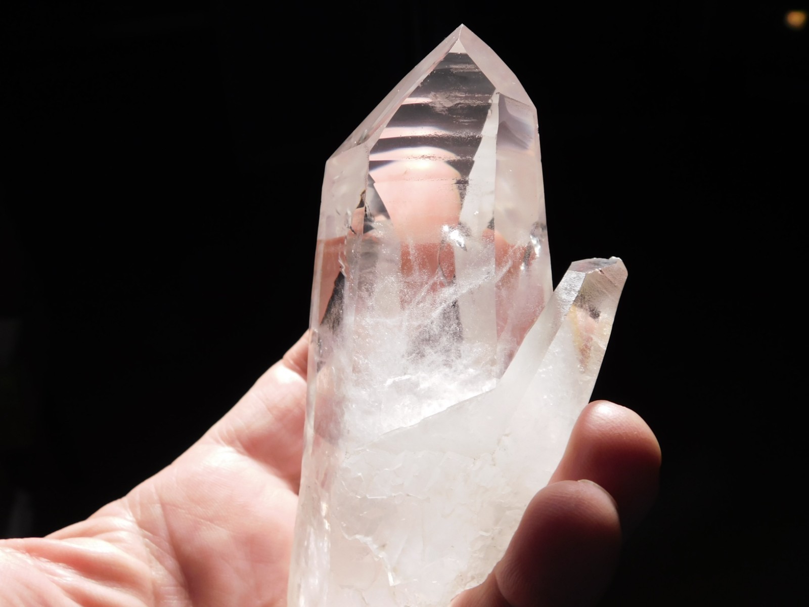Larger! Translucent LEMURIAN Quartz Crystal TWIN From Brazil 335gr