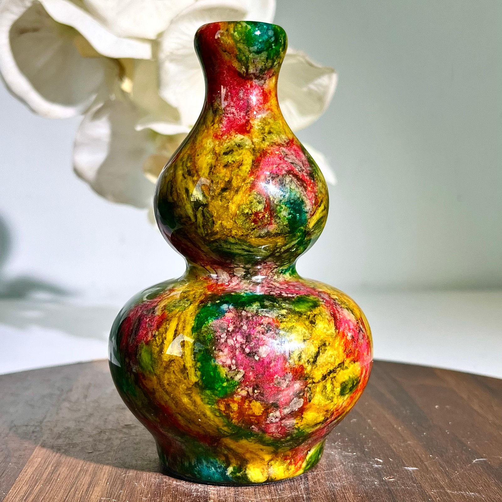 1.69LB Natural “Seven Colors Jade” vase specimen -Taiwan China