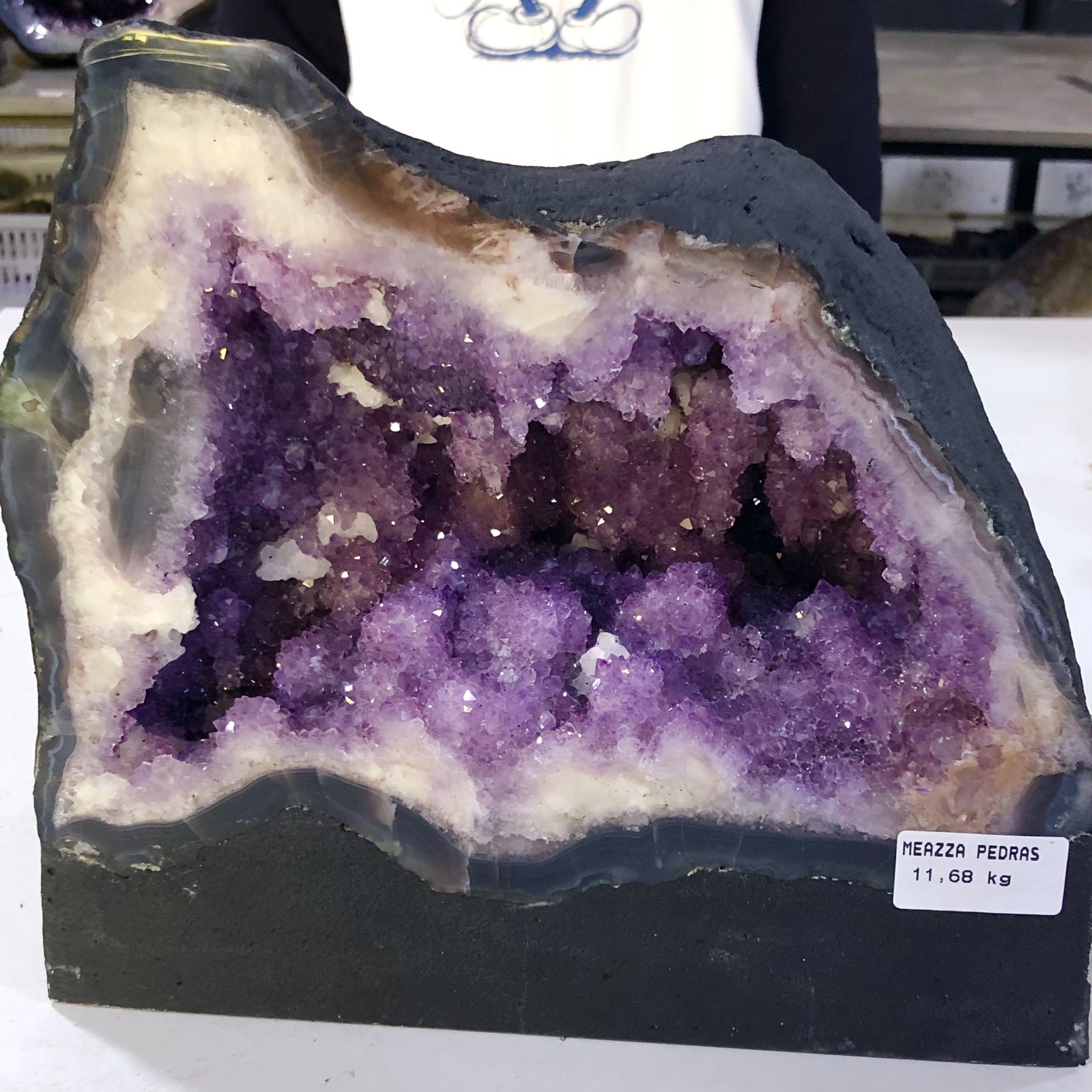 25.6LB Natural agate Amethyst geode quartz cluster crystal Cathedral specimen He