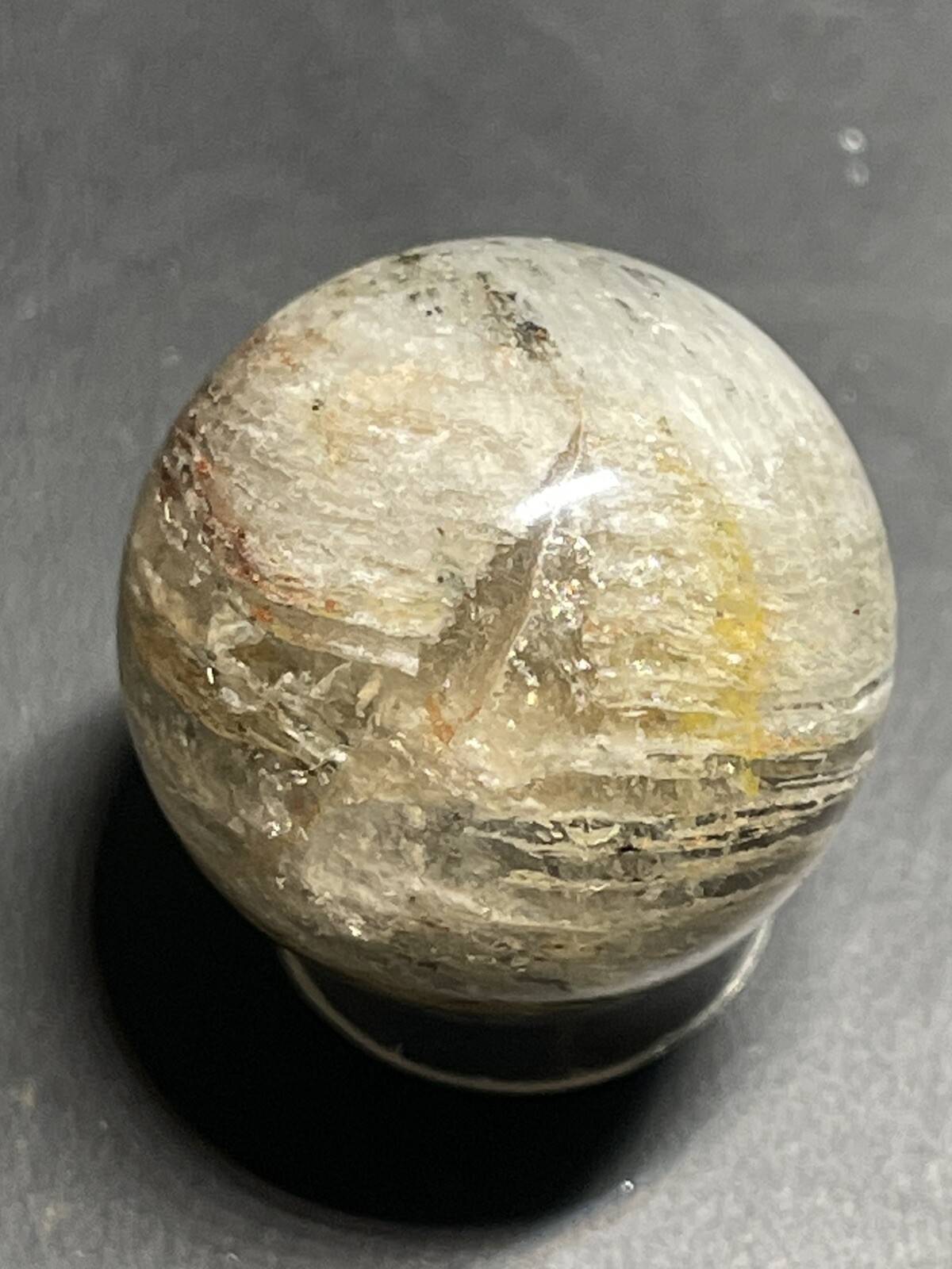 Amphibole Scenic Thousand Multi Layer Quartz Sphere Ball Orb Marble 22.5mm, 14g
