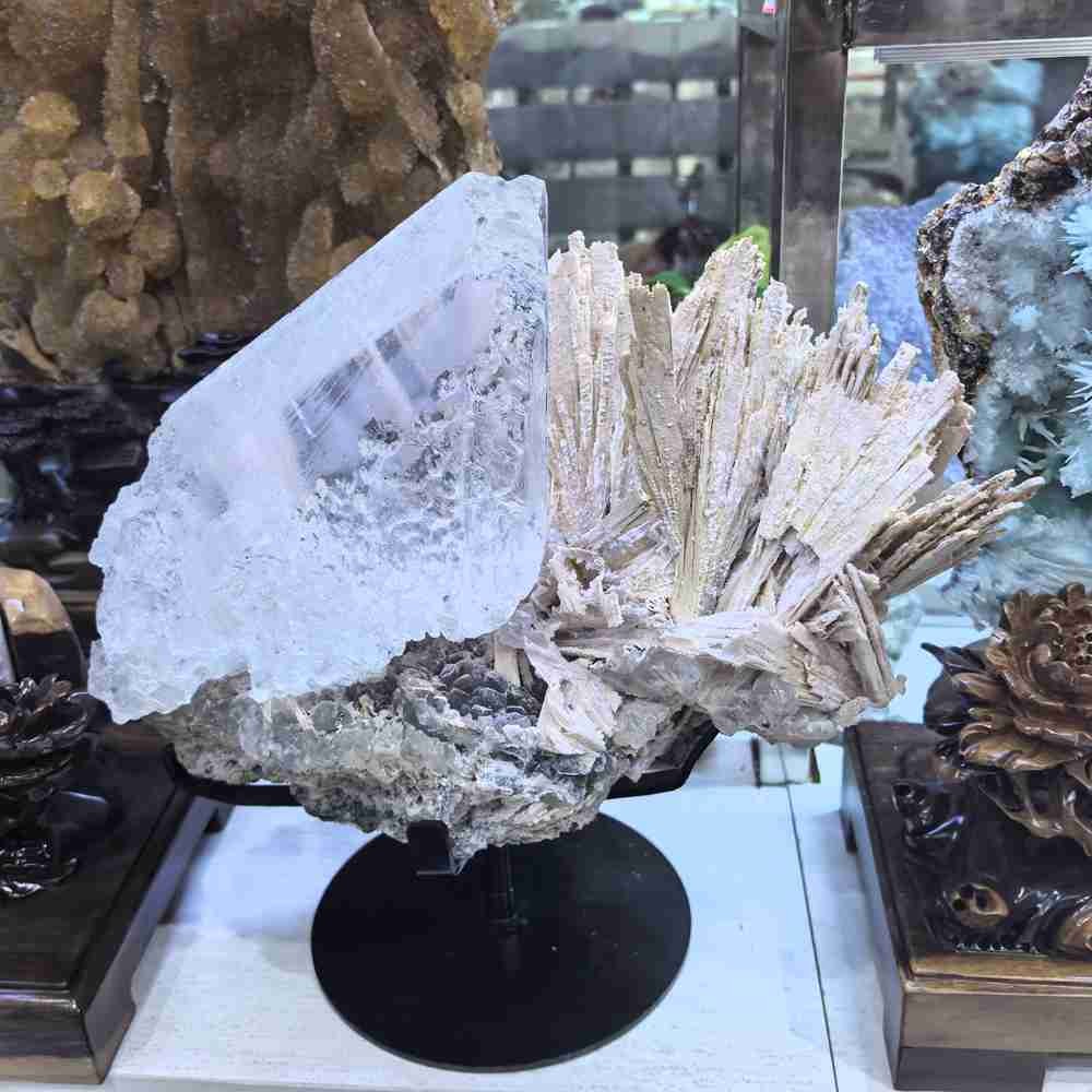 17LB Rare Natural Clear Selenite Gypsum Crystal Symbiosis Mineral Specimen