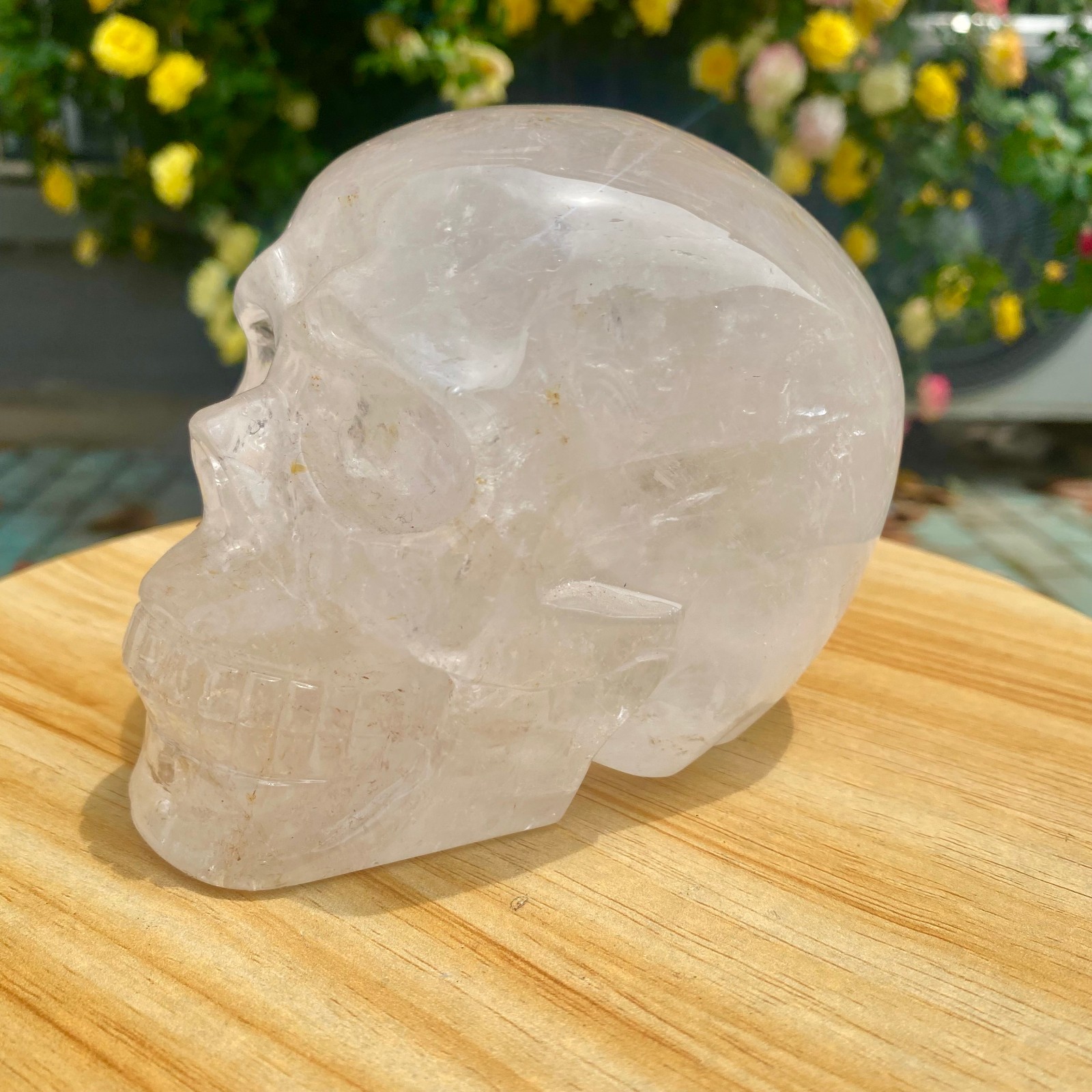 3.3LB TOP! White melting quartz hand carved crystal skull gem reiki healing