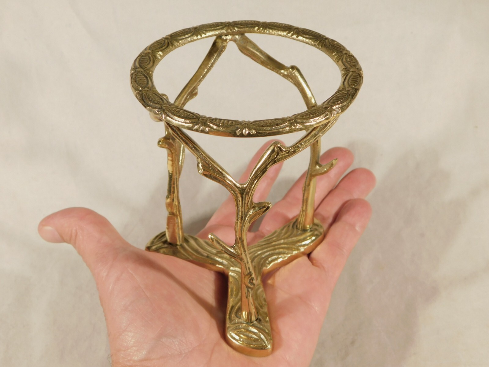 Sphere Display Stand Large Size Brass / Gold Color Tall BRANCH Design