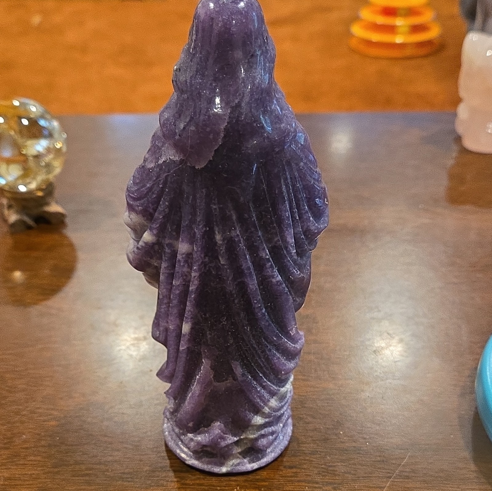 Natural Purple/Lilac Jade Carved Crystal Jesus Statue 7″ Tall * Beautiful*
