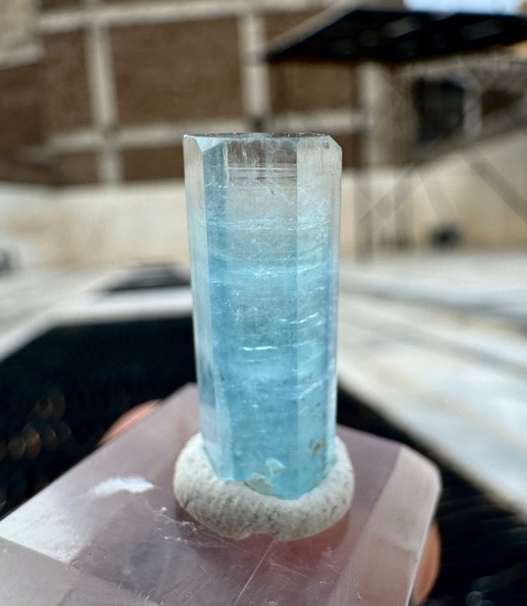 Thumbnail Blue Color Terminated Aquamarine Crystal , 12 Carats @ Minerals