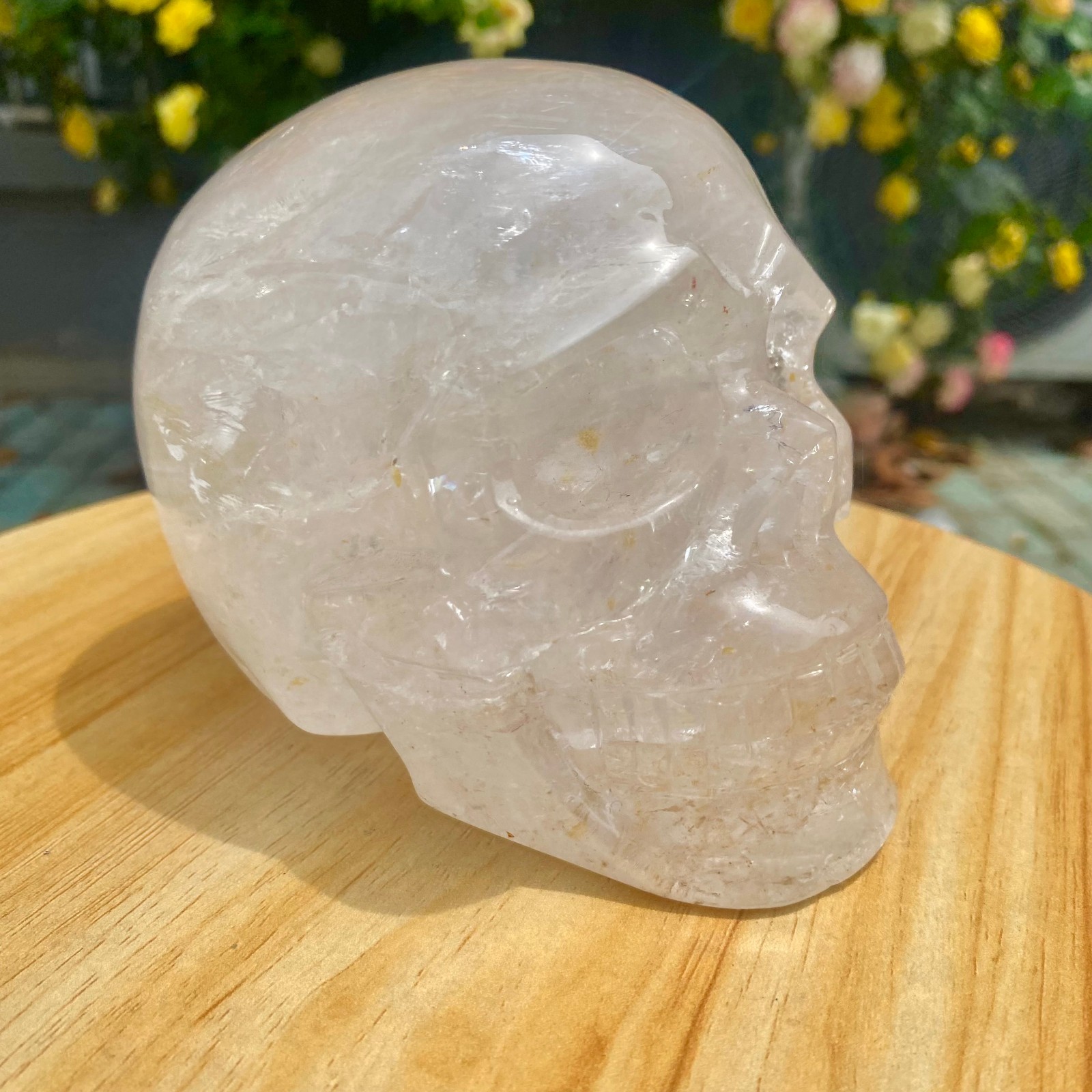 3.3LB TOP! White melting quartz hand carved crystal skull gem reiki healing