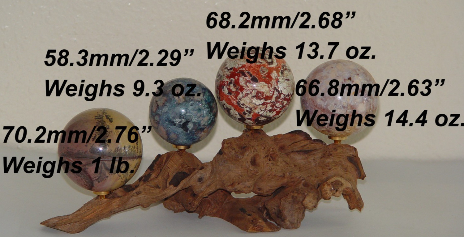 Natural Driftwood Crystal Sphere Display Stand 4 Holder Removable Peg Exact Wood