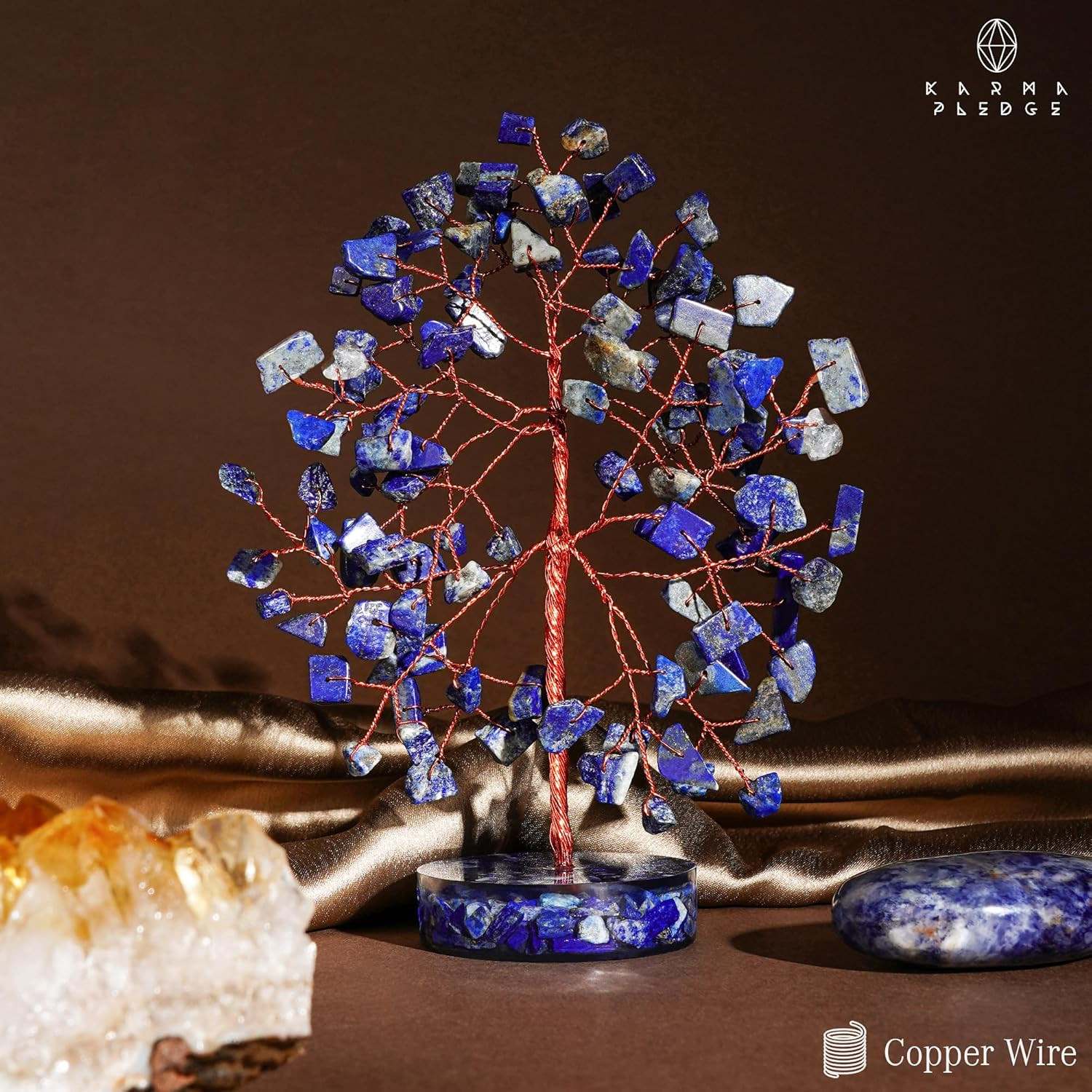 Lapis Lazuli Crystal Tree of Life Birthday Gifts for Women, Men, Friends, Handma