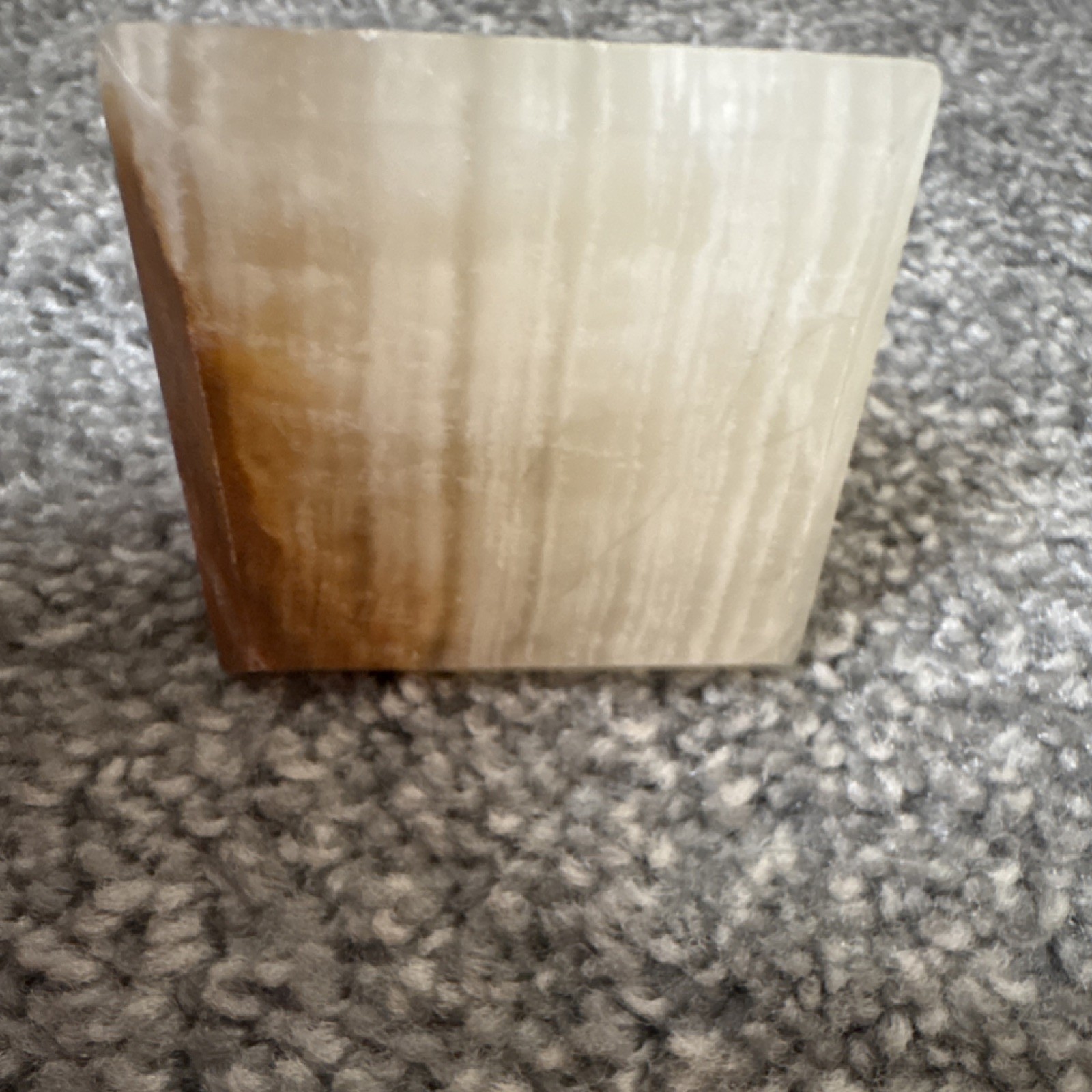 Brown and White Onyx Pyramid Crystal Display Specimen 3 Inches