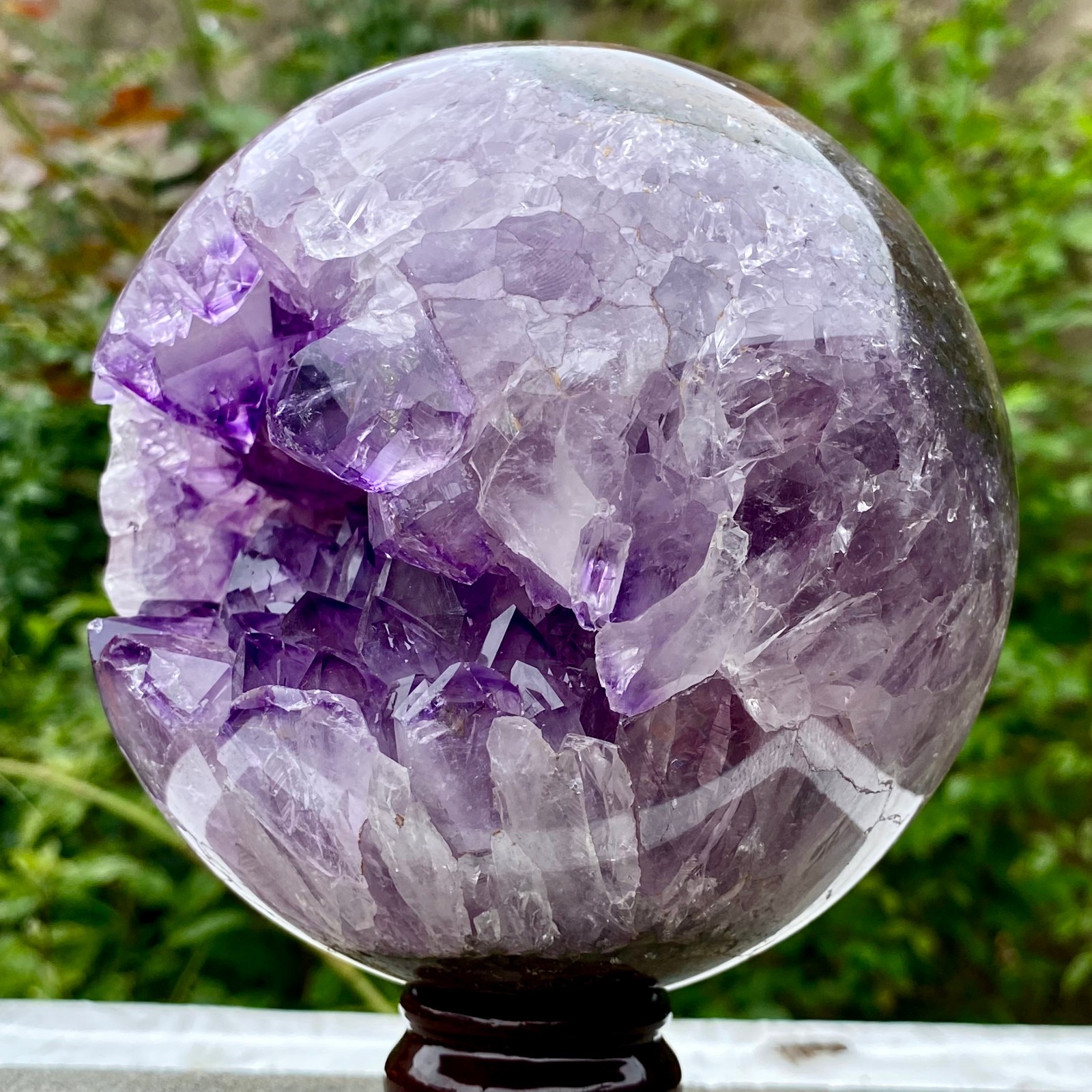 5.9LB Natural Amethyst Agate Sphere Polished Healing Crystal Ball Home Fe
