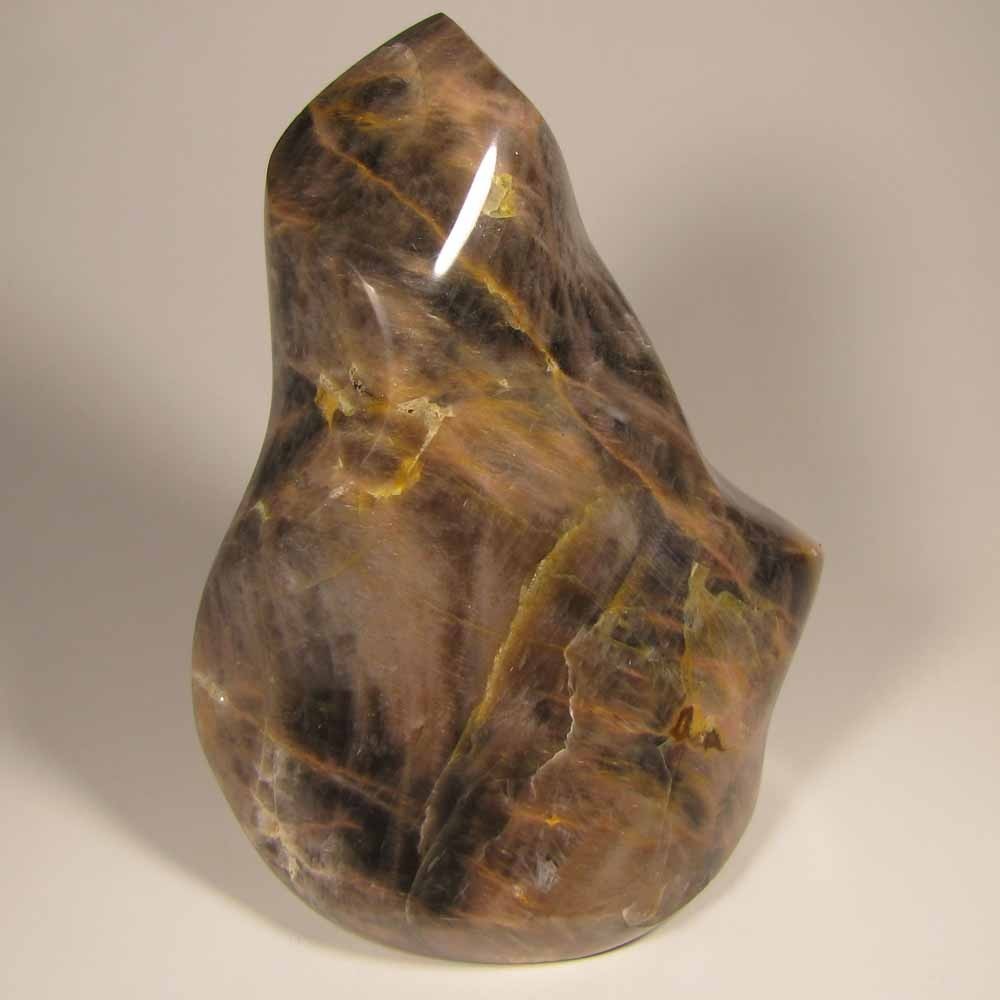 4.7″ BLACK MOONSTONE Flame Gemstone Polished Freeform – Madagascar – 1.8 lbs.