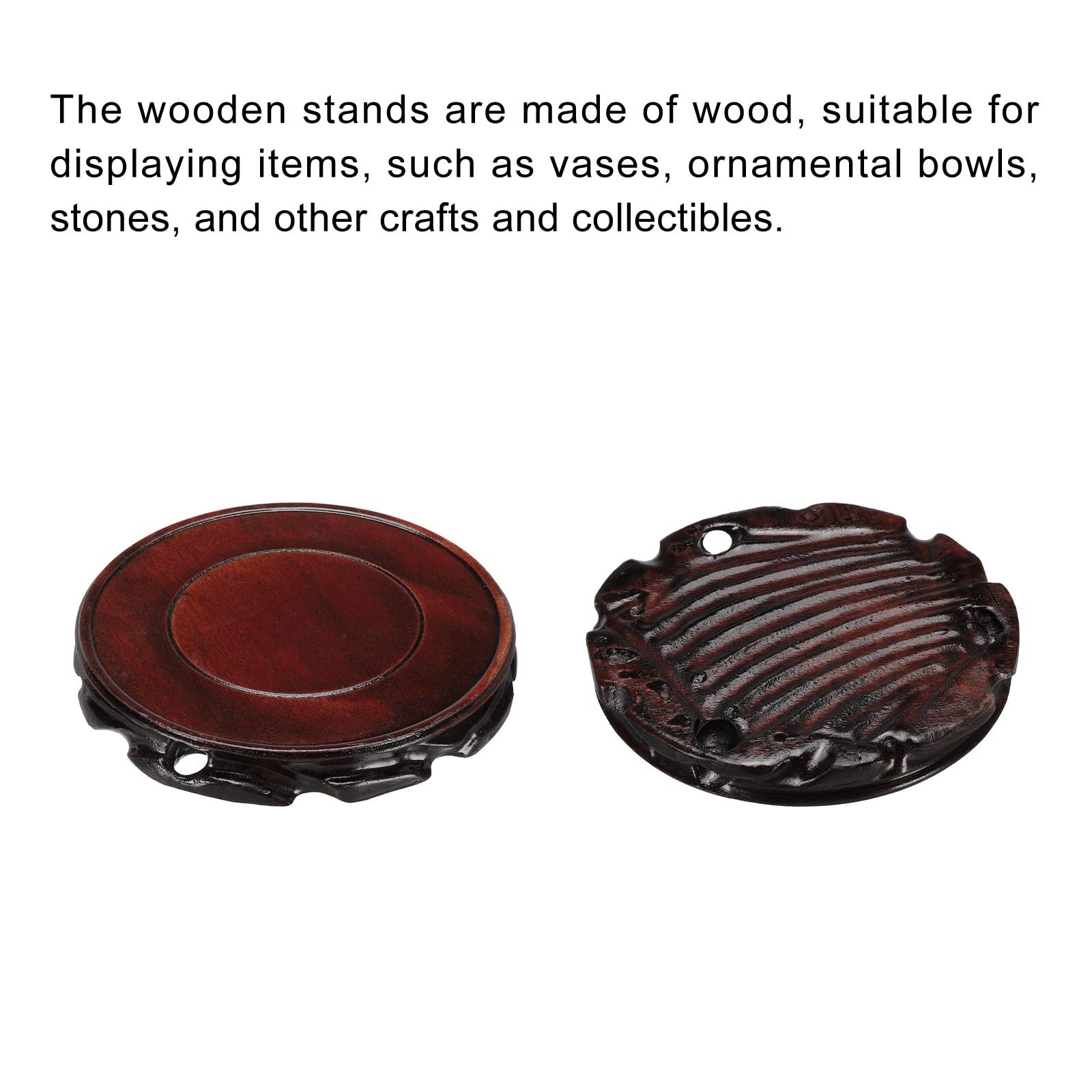 Wooden Stand Holders Displays Base 160mm Diameter Black for Vase Bonsai Stone