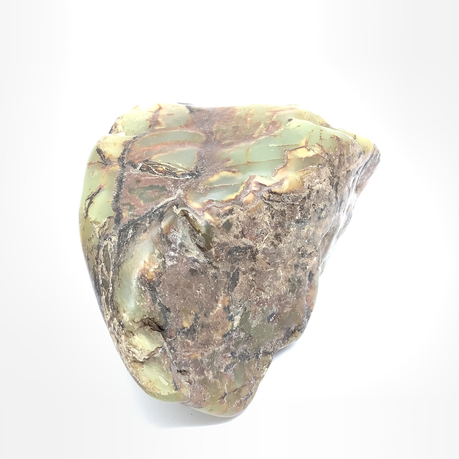 Siberian Jade Cobble Green Brown Nephrite Jade Stone Vitim River Siberia 514g