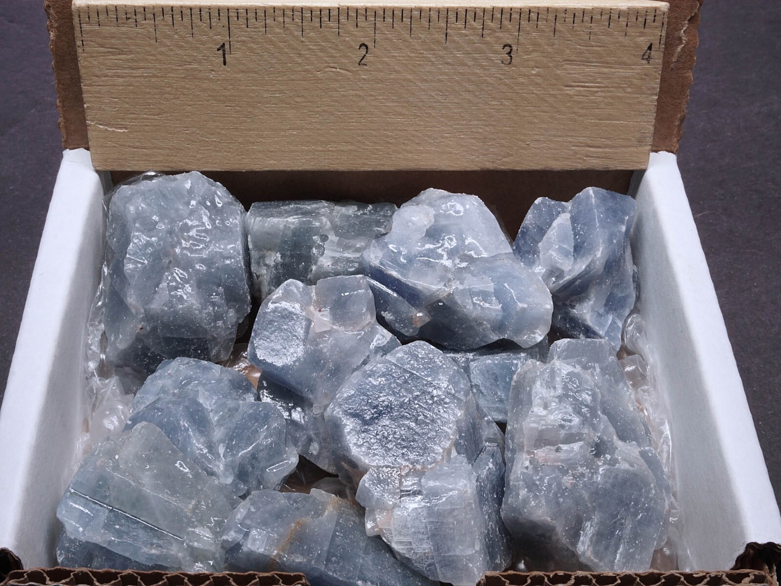 Blue Calcite Box 1/2 Lb Natural Blue Crystal Chunks Raw Mineral Specimens