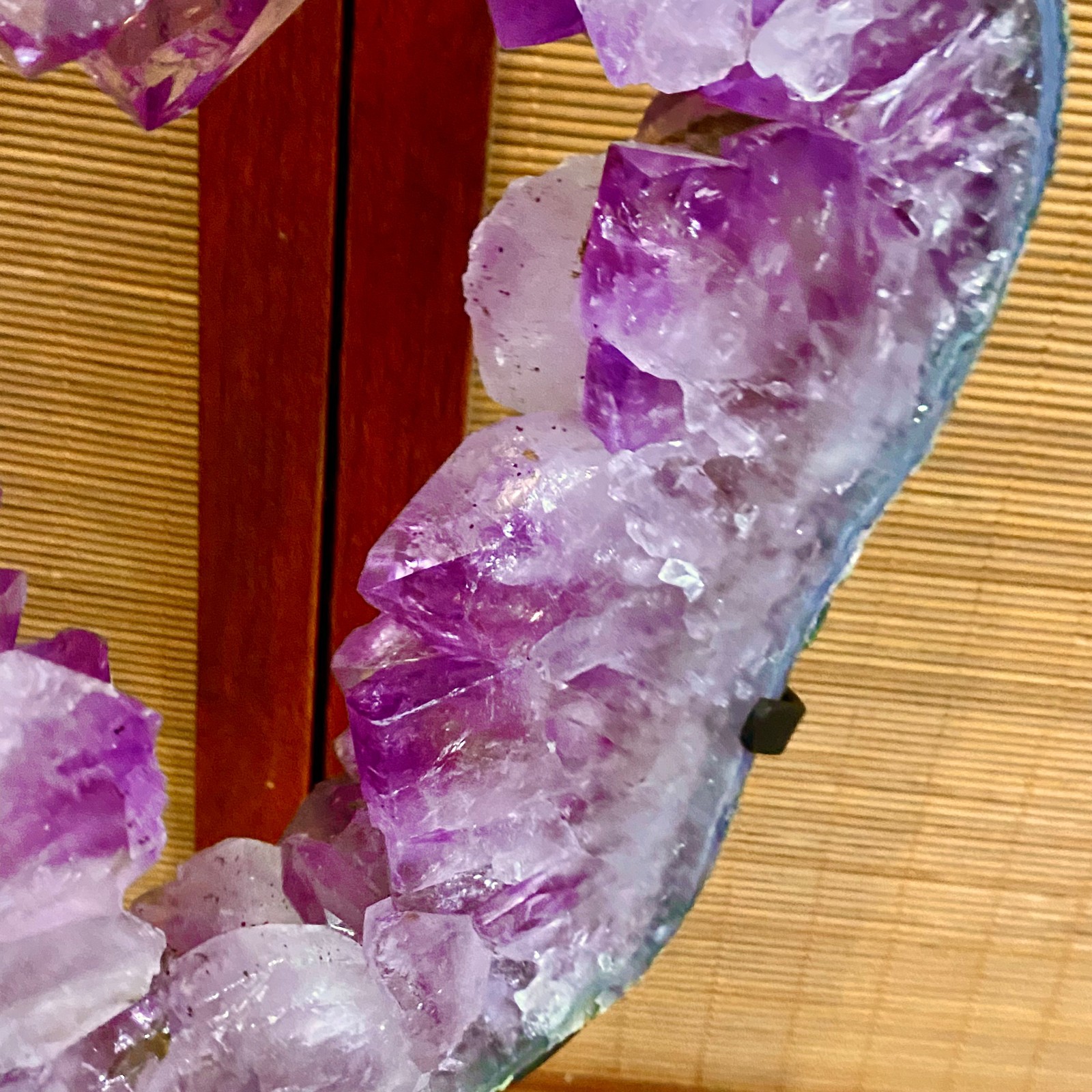 8.4LB Natural Amethyst Cave Crystal Slice Crescent shaped Hand Cut Repai