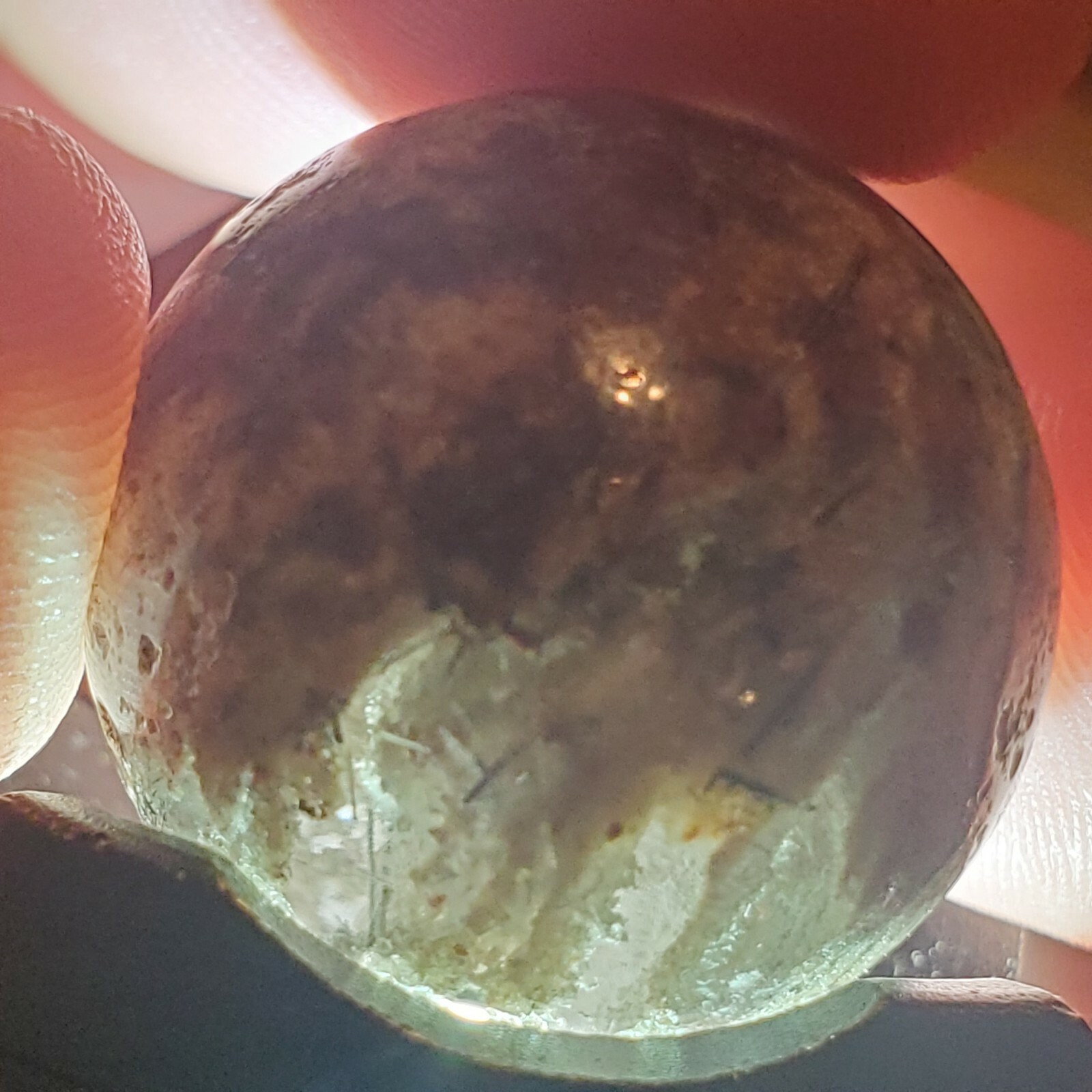 Amphibole Scenic Thousand Multi Layer Quartz Sphere Ball Orb Marble 22.3mm, 18g