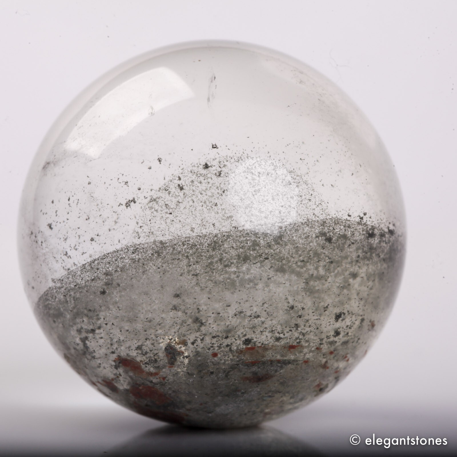 89g40mm Natural Garden/Phantom/Ghost/Lodolite Quartz Crystal Sphere Healing Ball