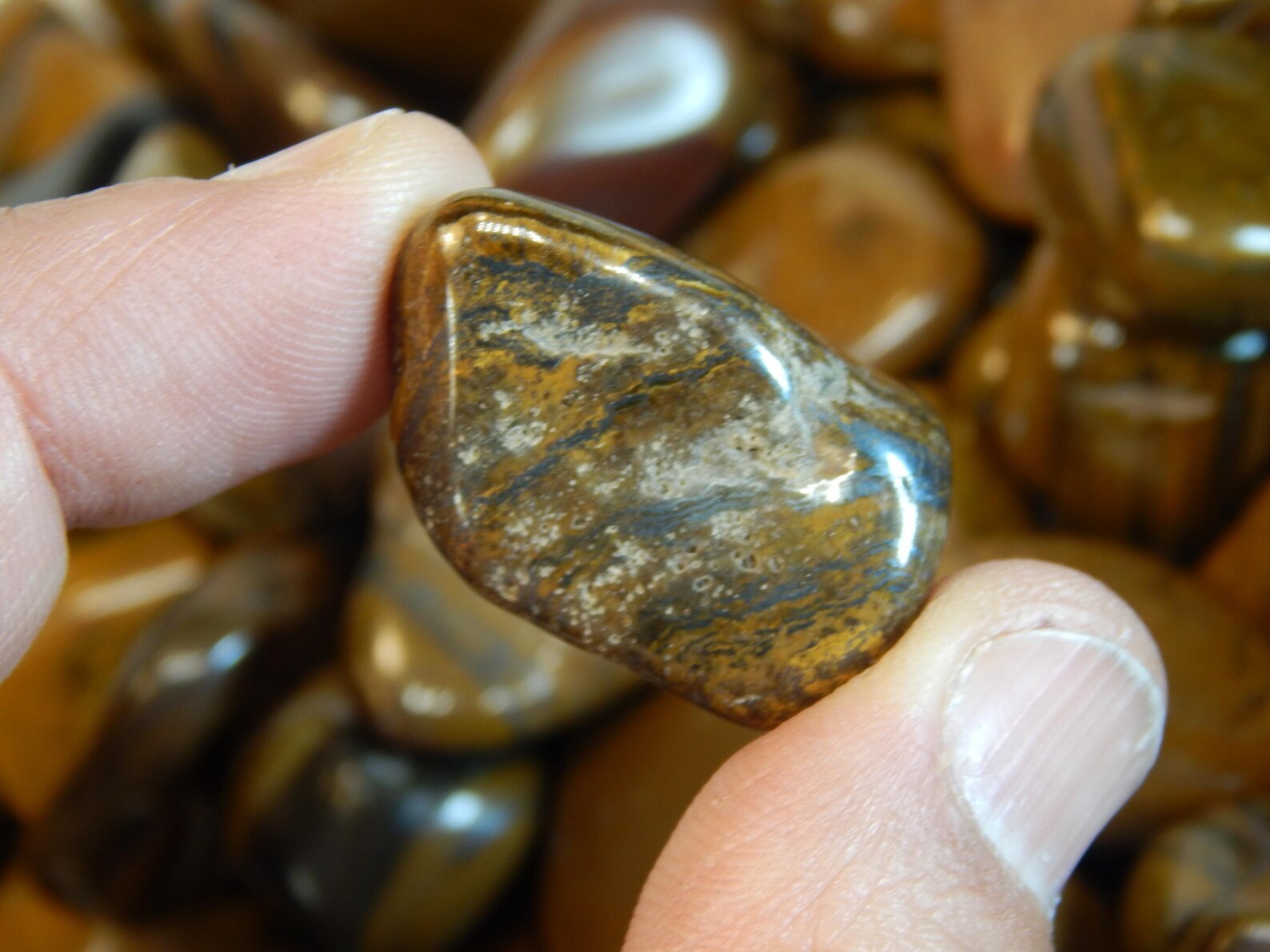 Tiger’s Eye/Iron Closeout- 4Lbs Tumbled Crystals Gemstones Bulk Rocks Stones B-C