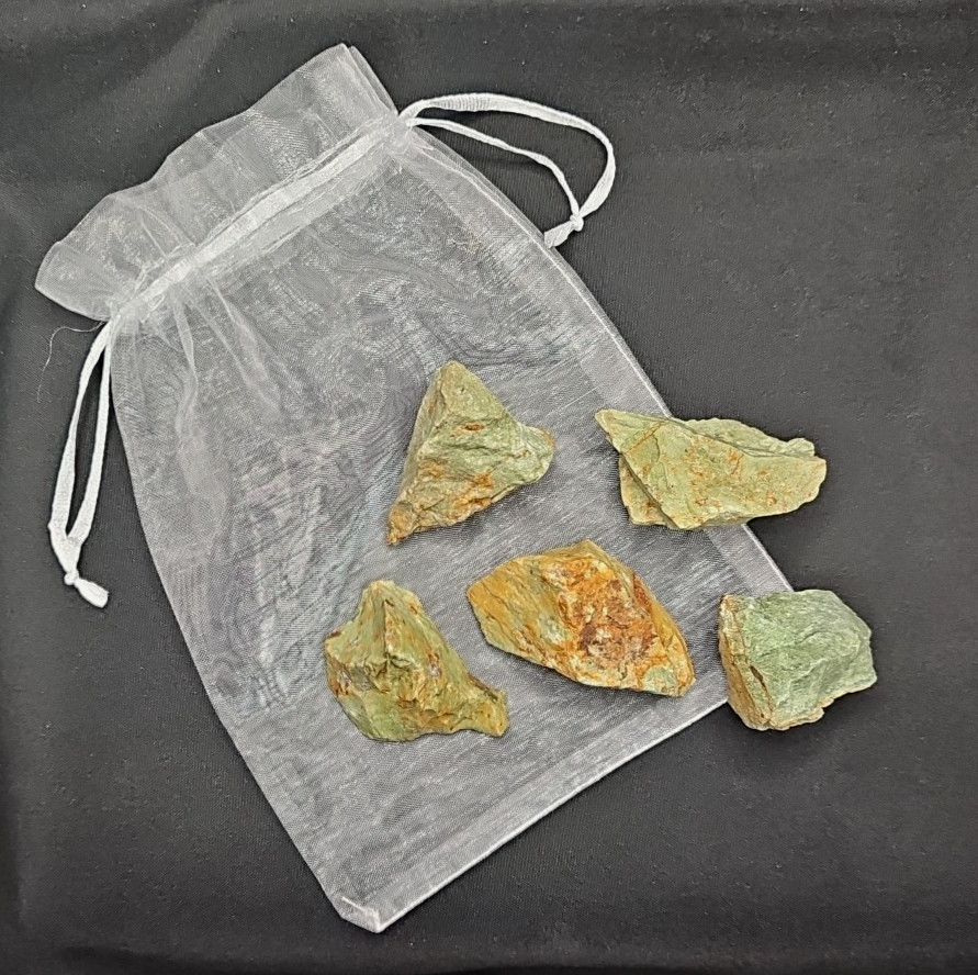 Green Chrysoprase Natural Raw Crystal Stones 5 Pieces Approx. 5oz.