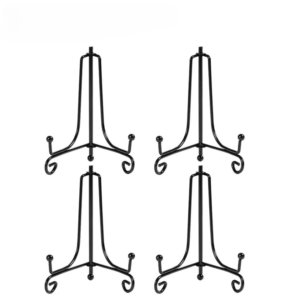 Lron Easel Classic Display Stand Plate Holders Picture Photo Frame Rack 4pc