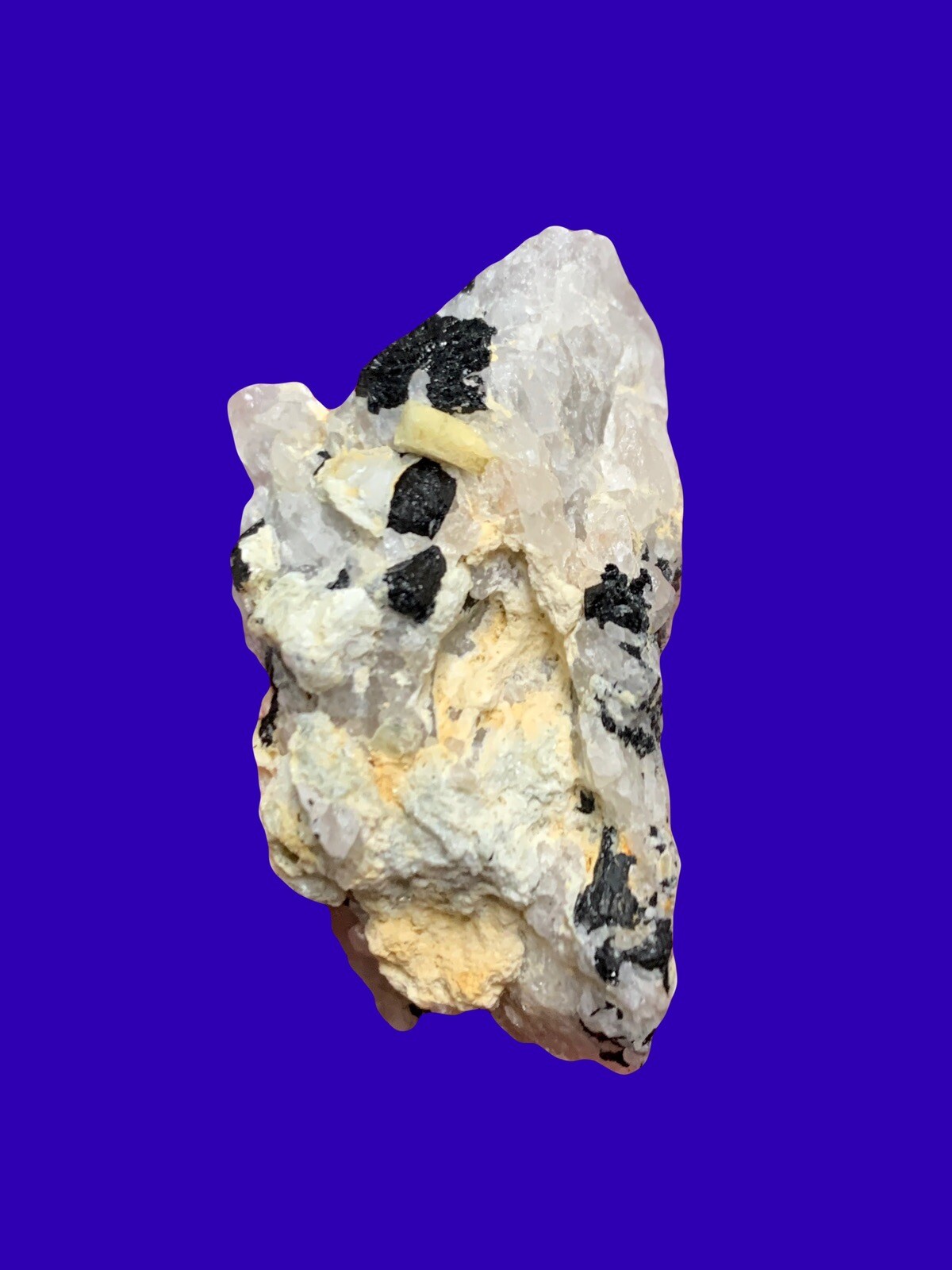 Golden Beryl (Heliodor)/Black Tourmaline. Crystals Gemstones Rocks Minerals
