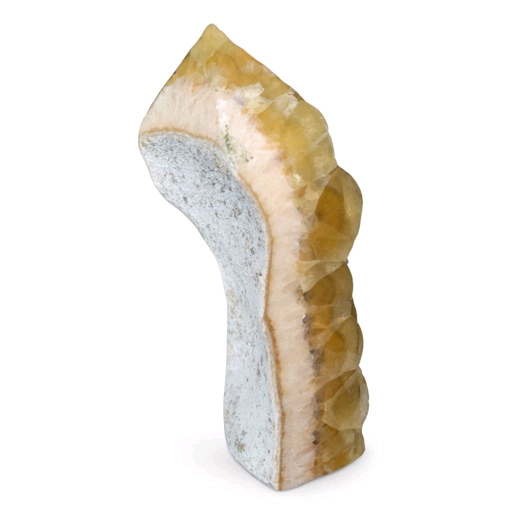 Natural Yellow Fluorite Partially Polished Rough Cluster Tower 3.75″ Tall – USA