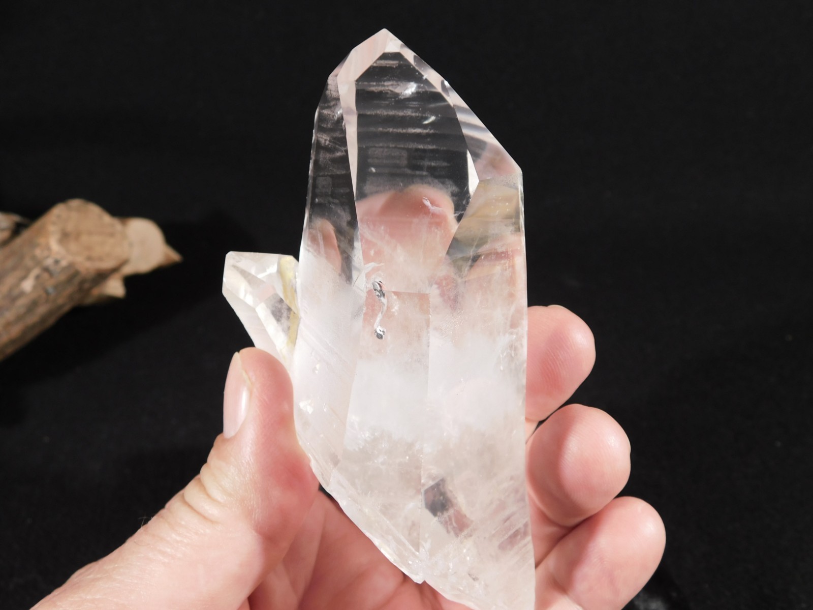 Larger! Translucent LEMURIAN Quartz Crystal TWIN From Brazil 335gr