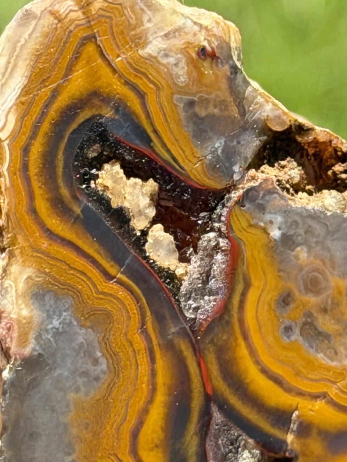 Vibrant Kentucky Agate Specimen – Irvine, KY | Rich Yellow, Red, & Smoky Purple