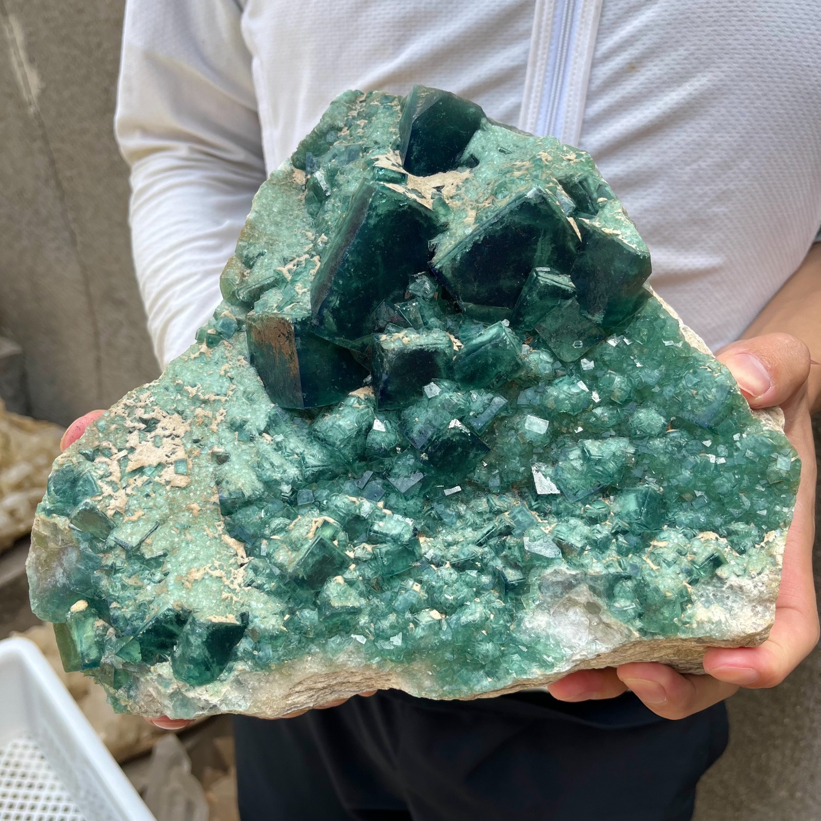 13.4lb NATURAL Green Cube FLUORITE Quartz Crystal Cluster Mineral Specimen