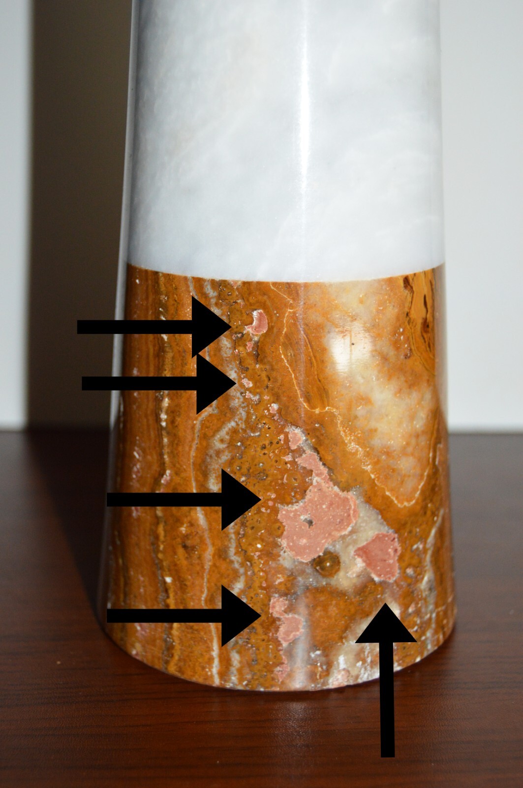 BN Marble Conical Tower – White and Brown – Almost 18″ in height