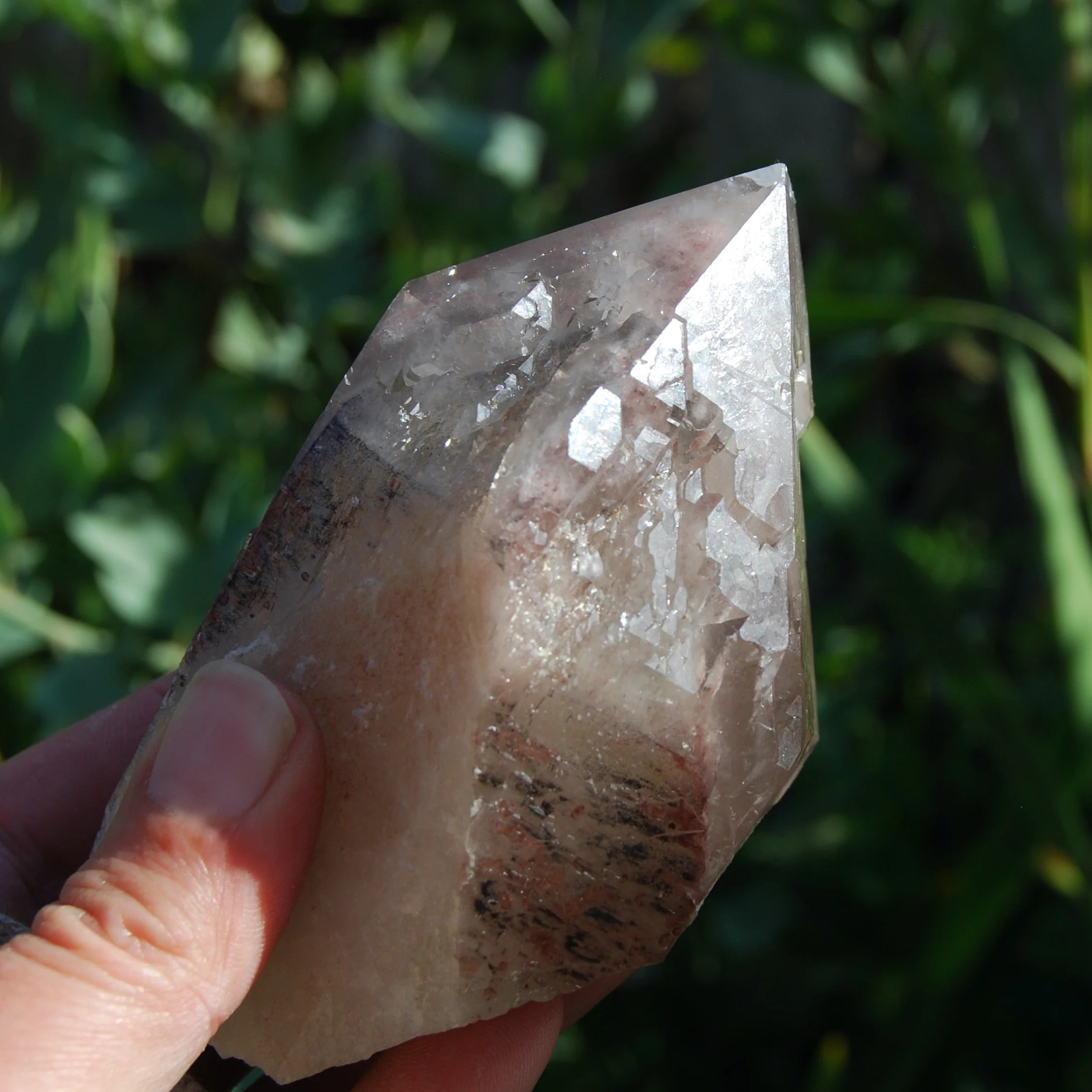 4.25in 1lb XL Hematoid Quartz Crystal Cathedral Point, Record Keepers, Raw Red H