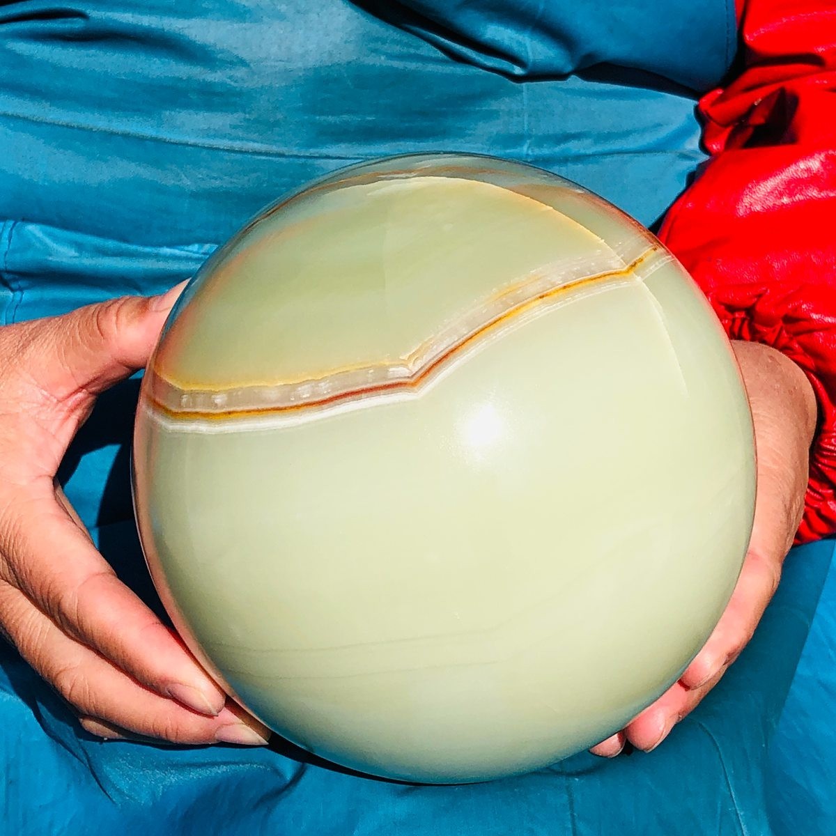 11.35LB Natural Afghan Jade Chakra Quartz Sphere healing ball Specimen 3297