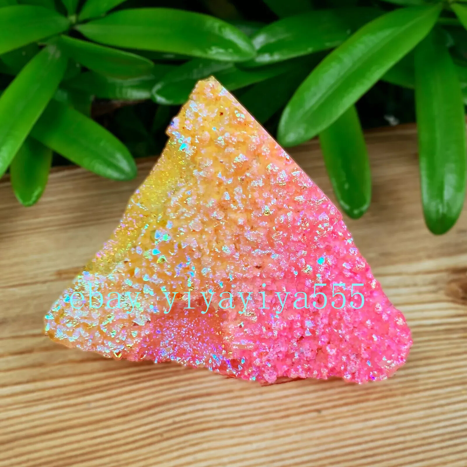Raw Angel Aura Pink Yellow Cluster Titanium Geode Quartz Crystal VUG Specimens