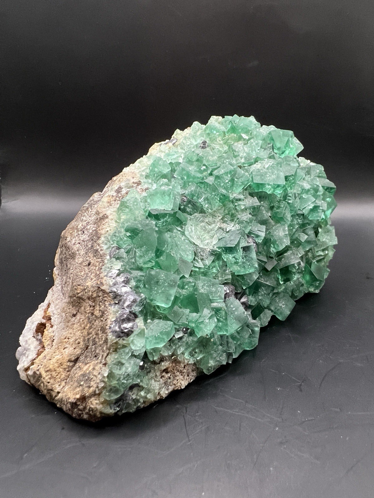 Glowing 2lb Rogerley Mine Fluorite on Matrix – 10105