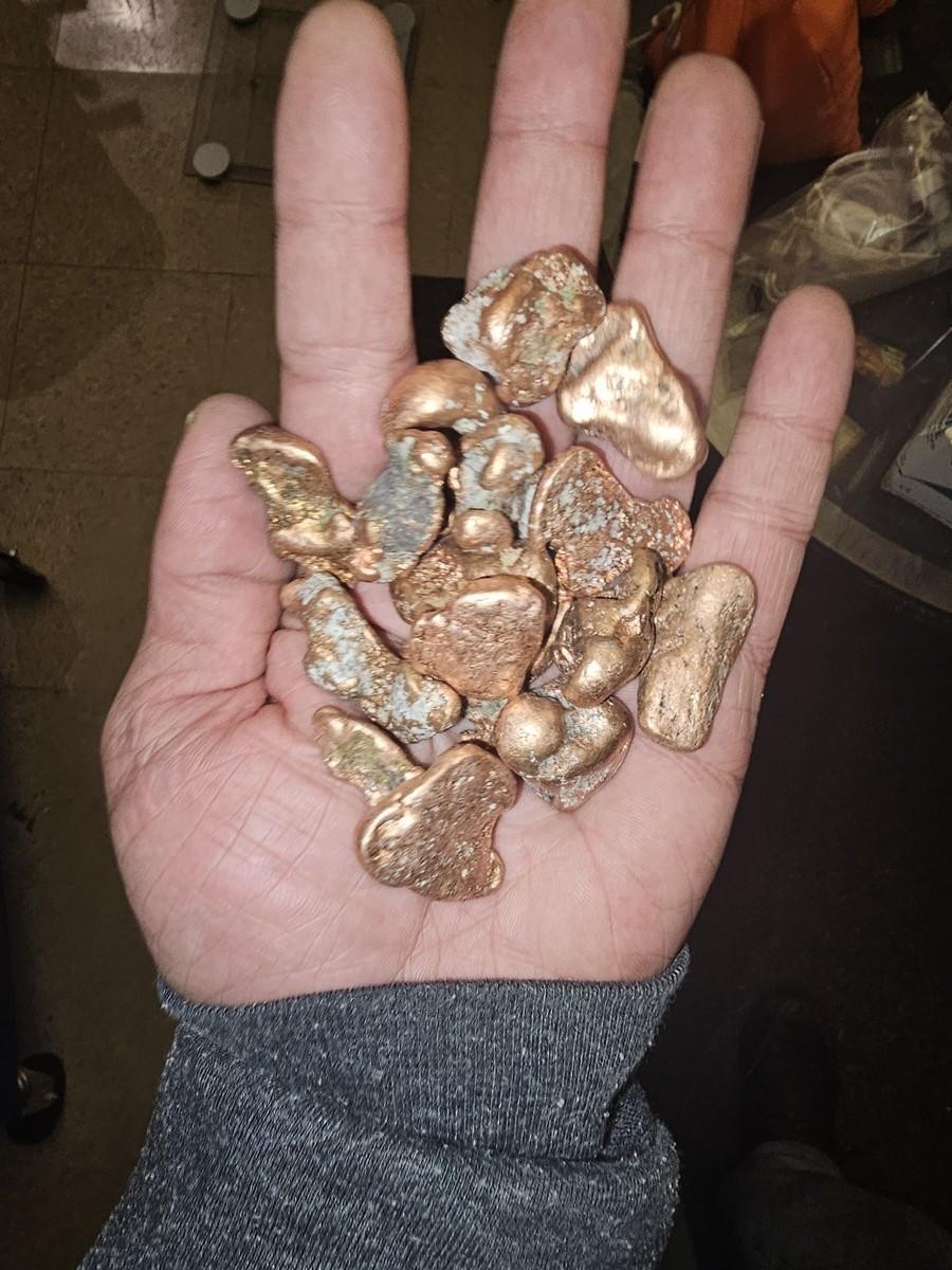 Natural Native Copper Nuggets: 1 pound bag. Keweenaw Michigan