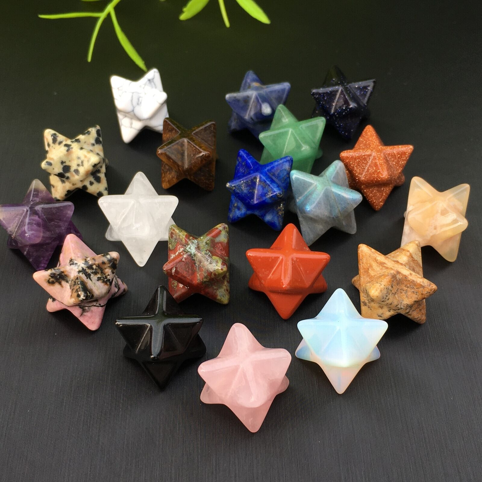 10pcs Mix Natural Quartz Crystal Mini Merkaba Star Carved Crystal Skull Healing