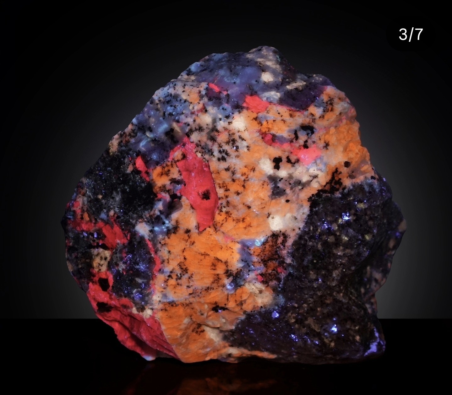Big Fluorescent Afghanistan Sodalite Marialite, Calcite, Afghanite, Phlogopite.